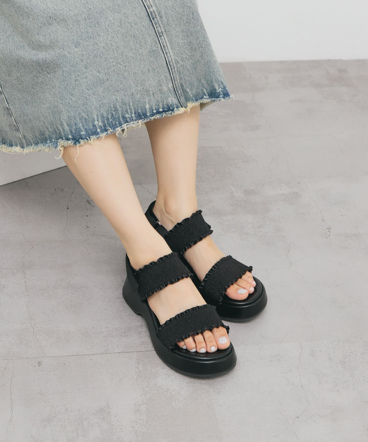  「シャーリングベルトサンダル」|サンダル|