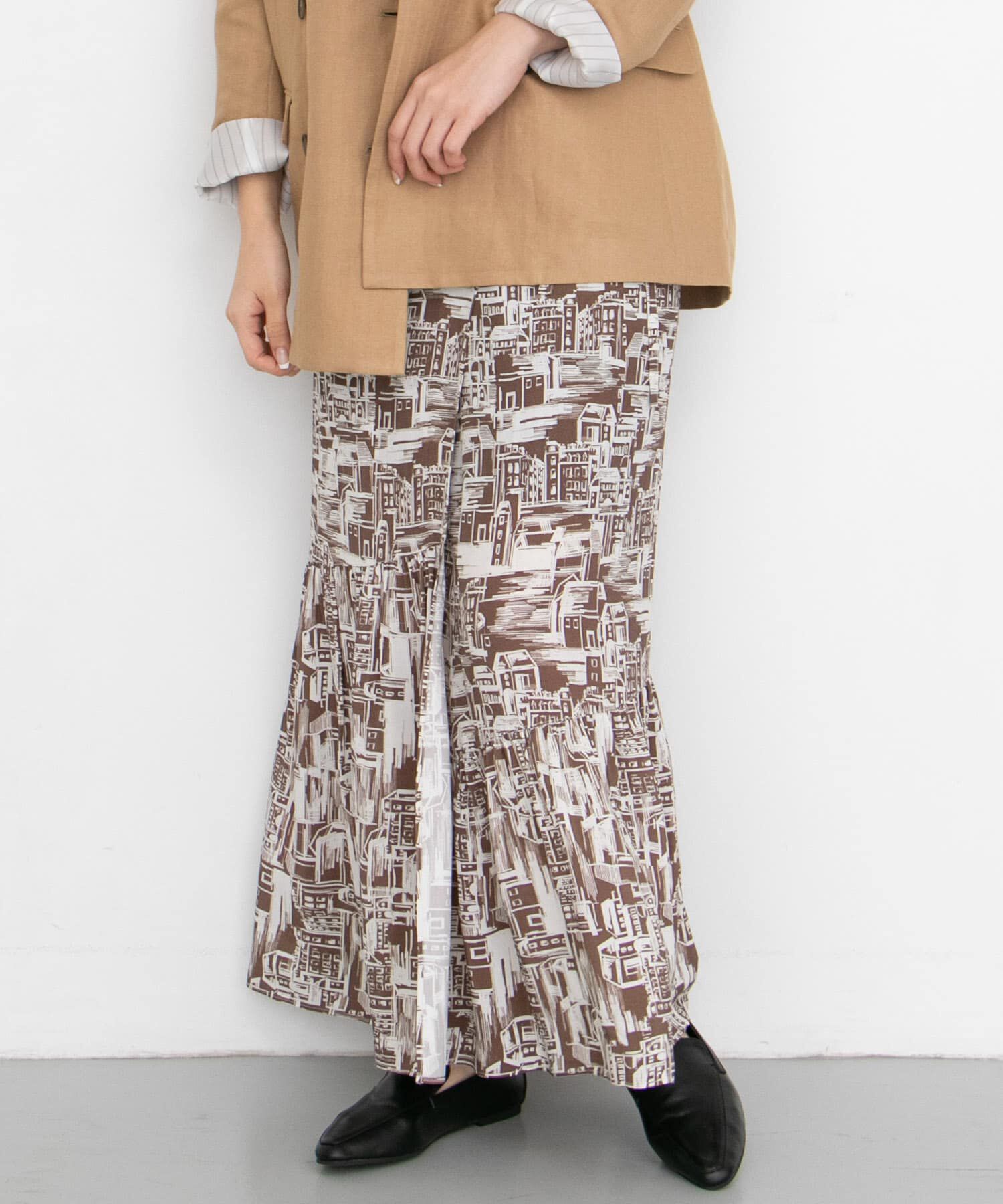  「townプリントマルチWAYスカート&there4;」|スカート|ブラウン