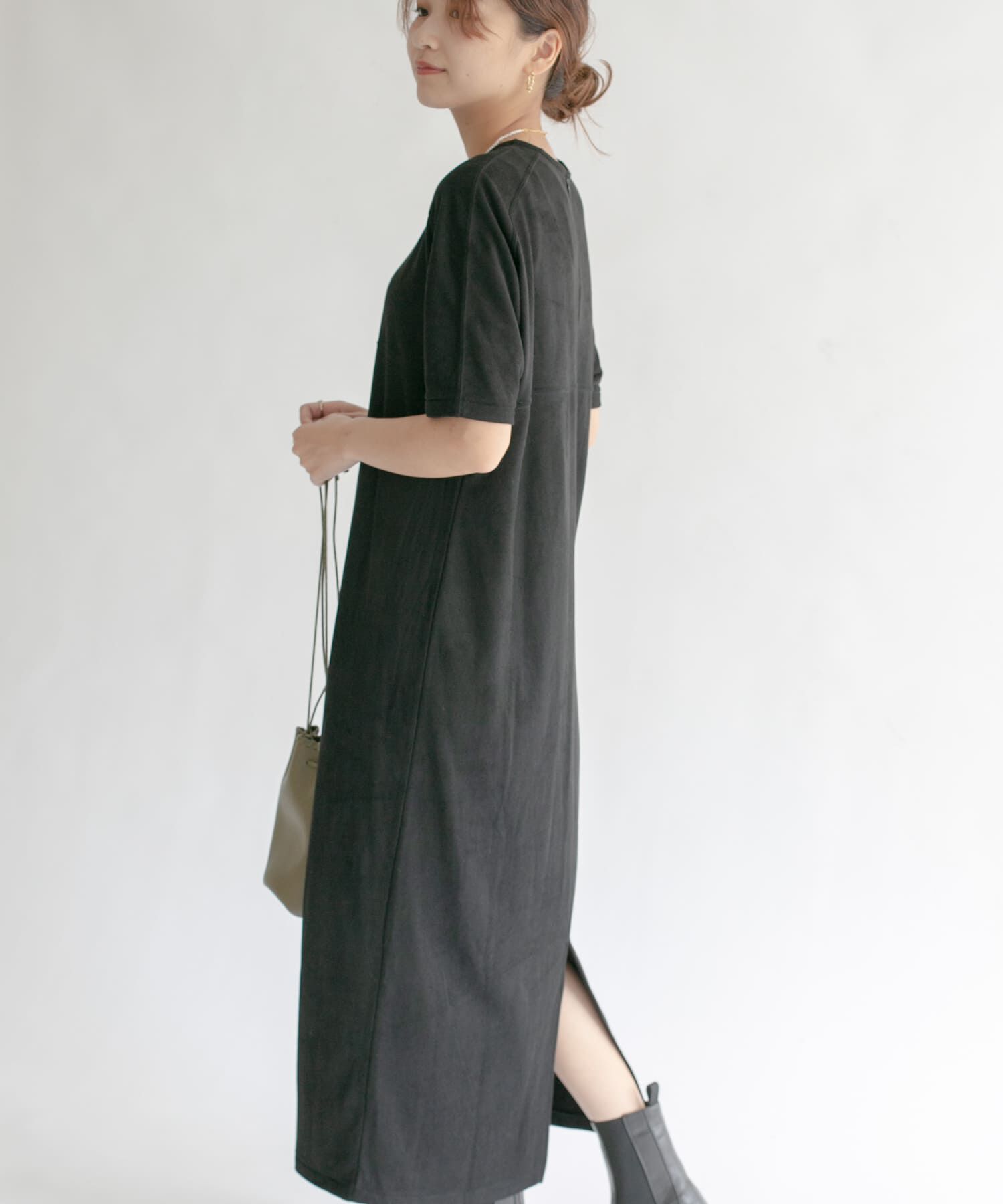  「スエードロングワンピース」|ワンピース|
