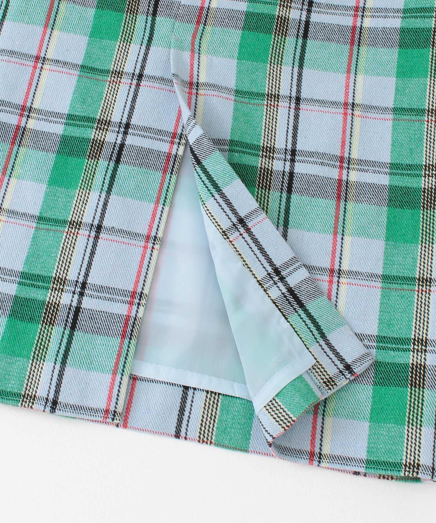  「チェックIラインミディスカート」|スカート|