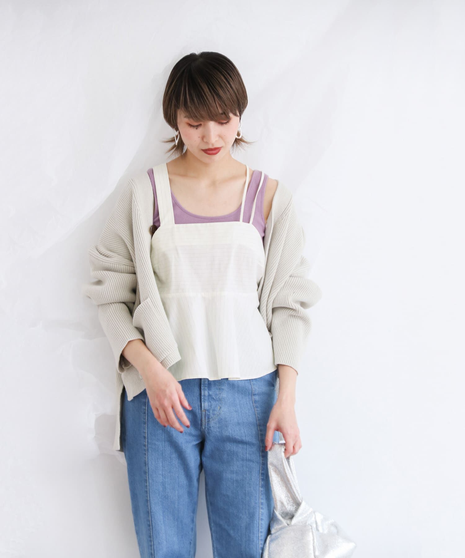  「ストライプアシンメトリーキャミソール&there4;」|キャミソール|