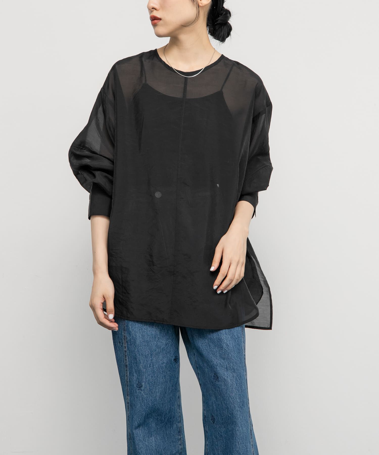  「バックデザインシアーブラウス」|シャツ・ブラウス|
