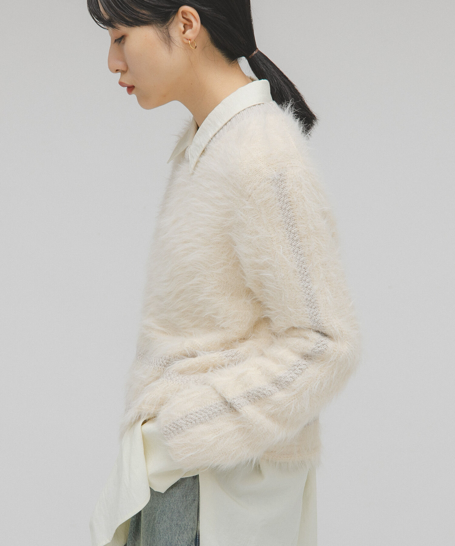  「ラインデザインシャギーニット」|ニット・セーター|