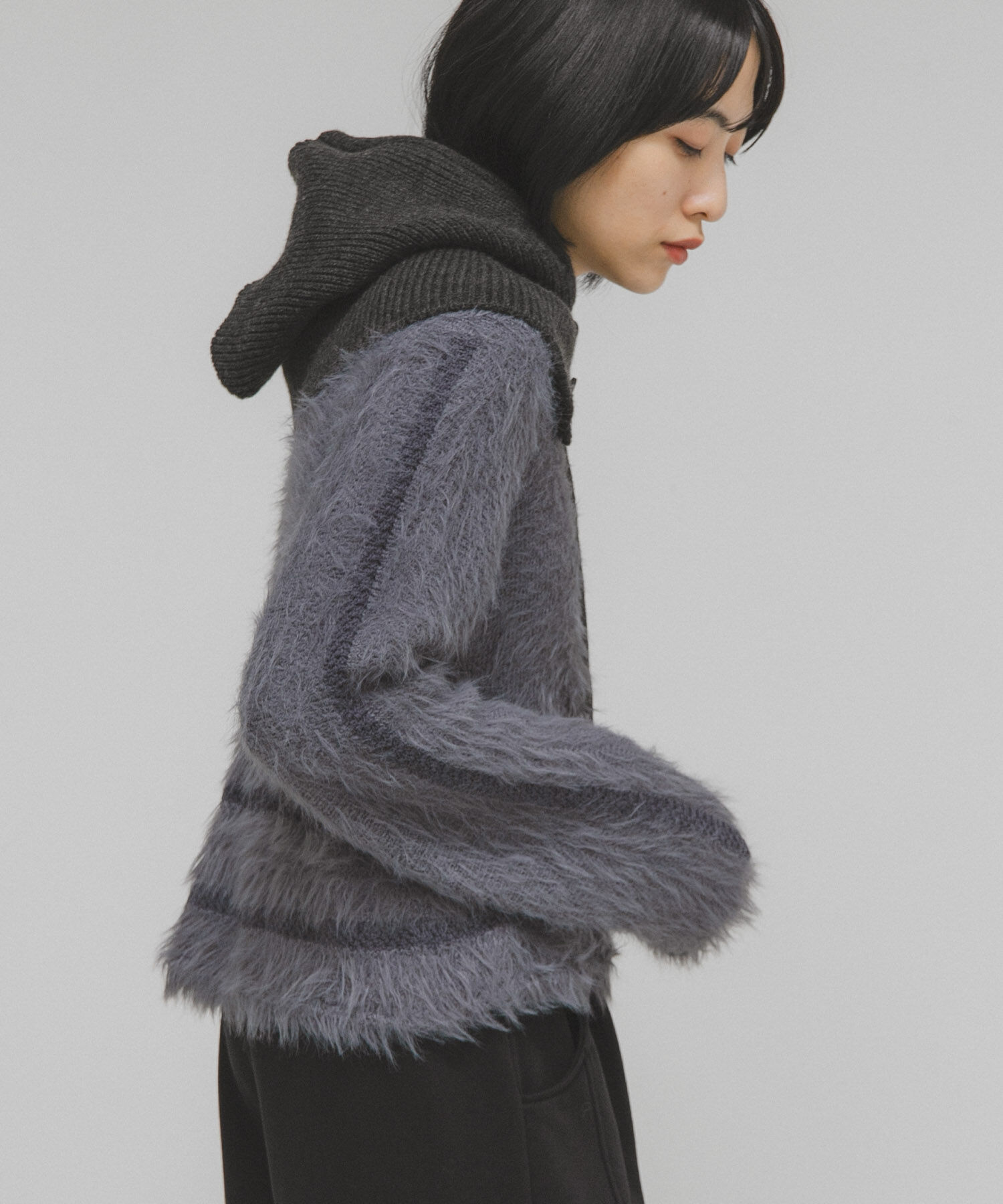  「ラインデザインシャギーニット」|ニット・セーター|