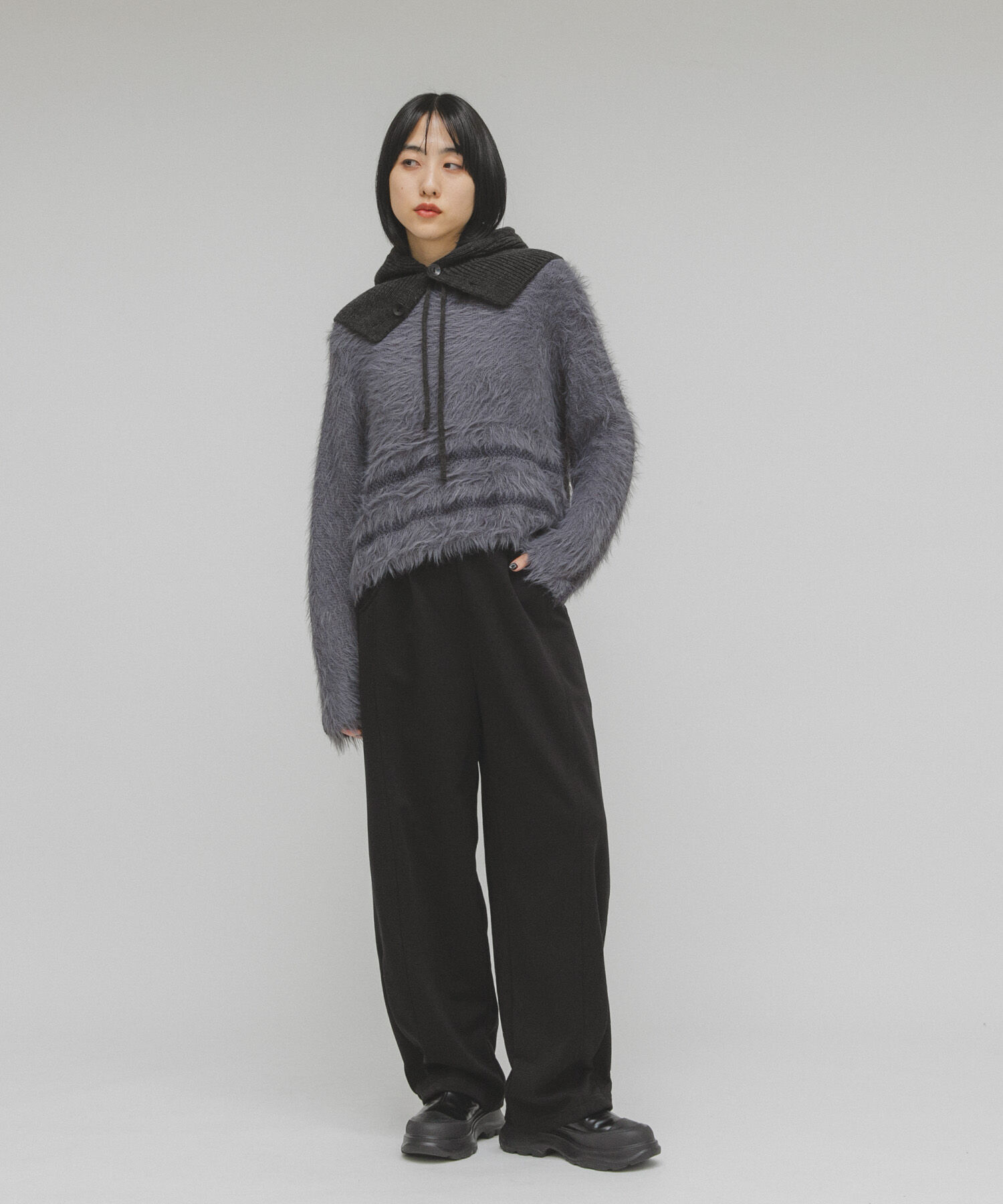  「ラインデザインシャギーニット」|ニット・セーター|