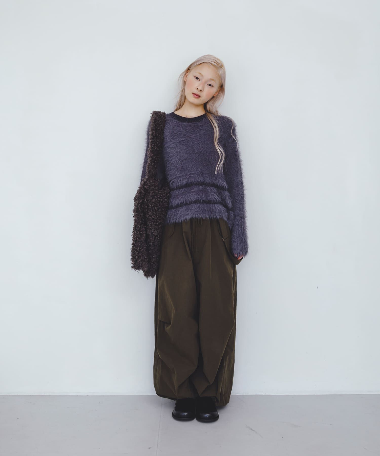  「ラインデザインシャギーニット」|ニット・セーター|