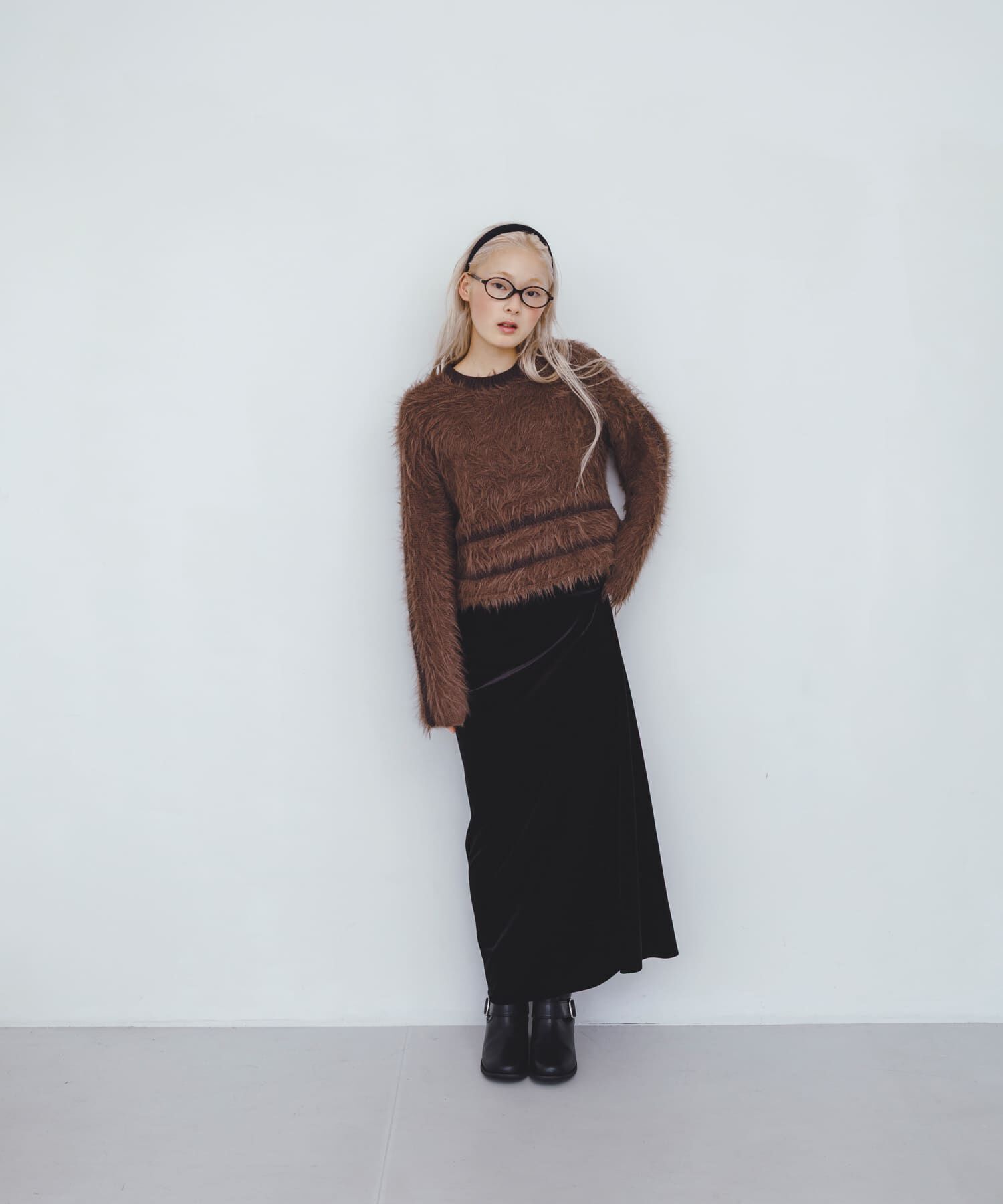  「ラインデザインシャギーニット」|ニット・セーター|