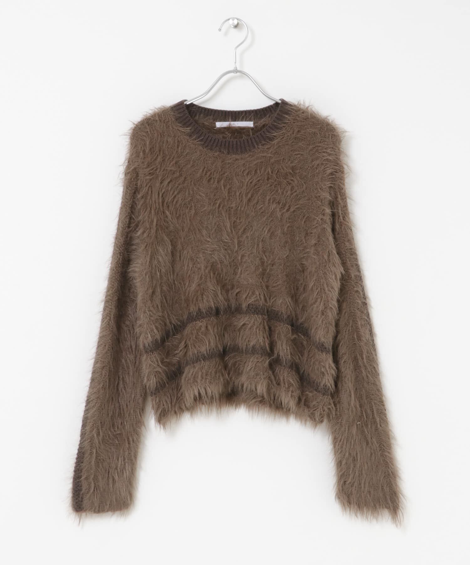  「ラインデザインシャギーニット」|ニット・セーター|