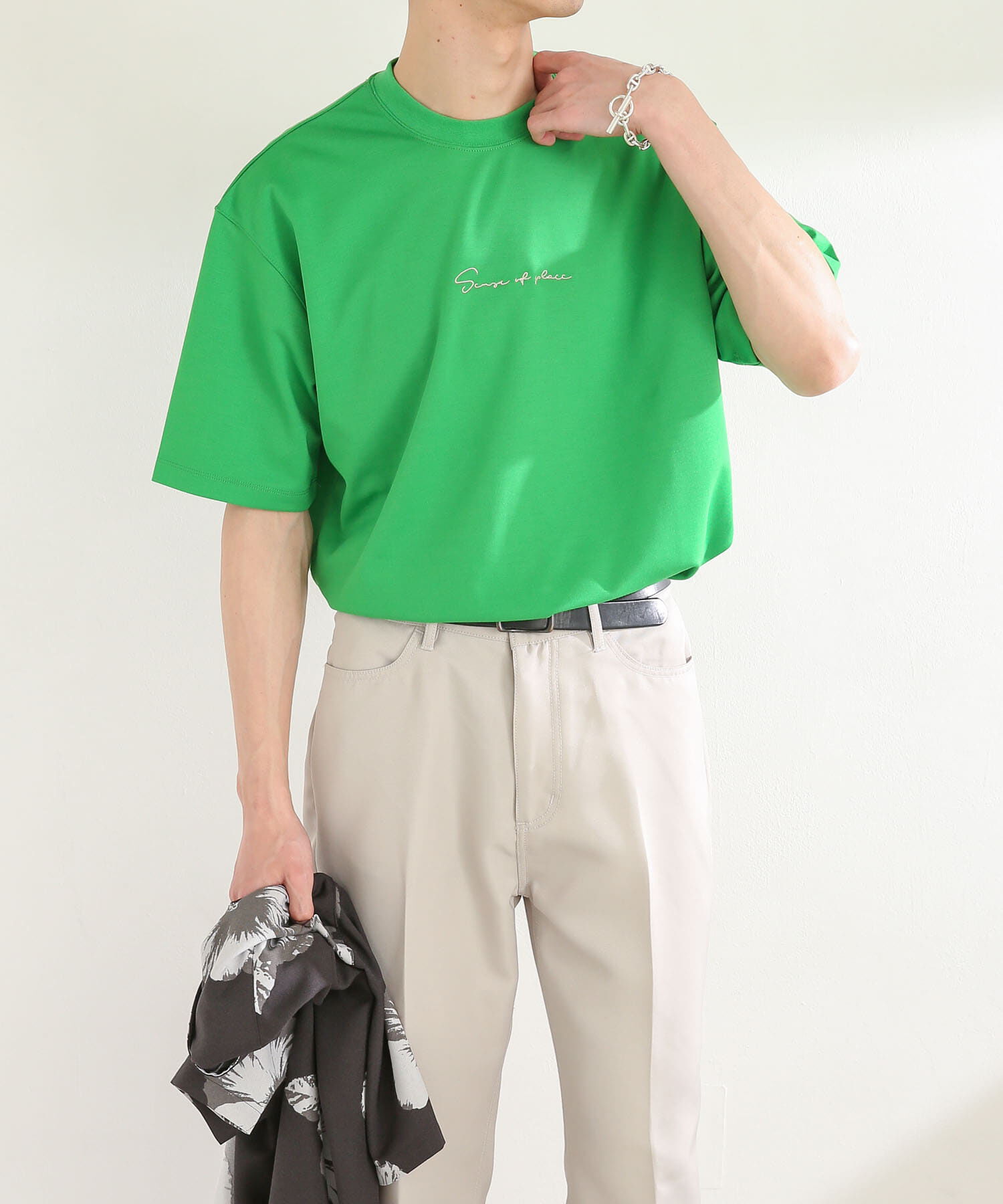 SENSE OF PLACE by URBAN RESEARCH「シシュウポンチTシャツ(5分袖)」|Tシャツ・カットソー|