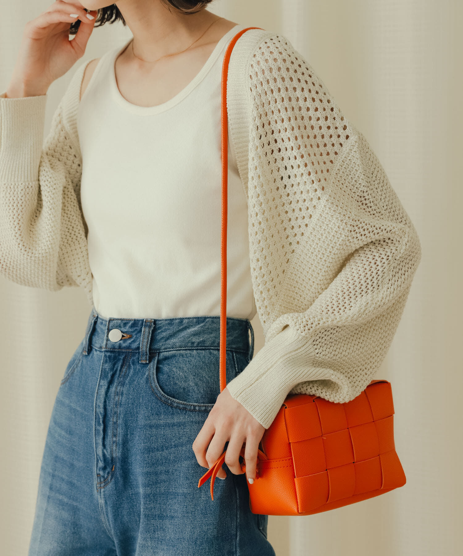 SENSE OF PLACE by URBAN RESEARCH「ラメバックオープンメッシュボレロ」|カーディガン|