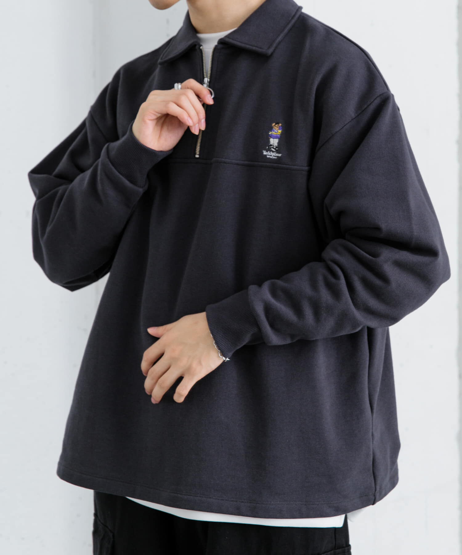 SENSE OF PLACE by URBAN RESEARCH「『別注』『ユニセックス』TeddyBear&times;SOP　テディベアハーフZIPスウェット」|スウェット・ジャージ|