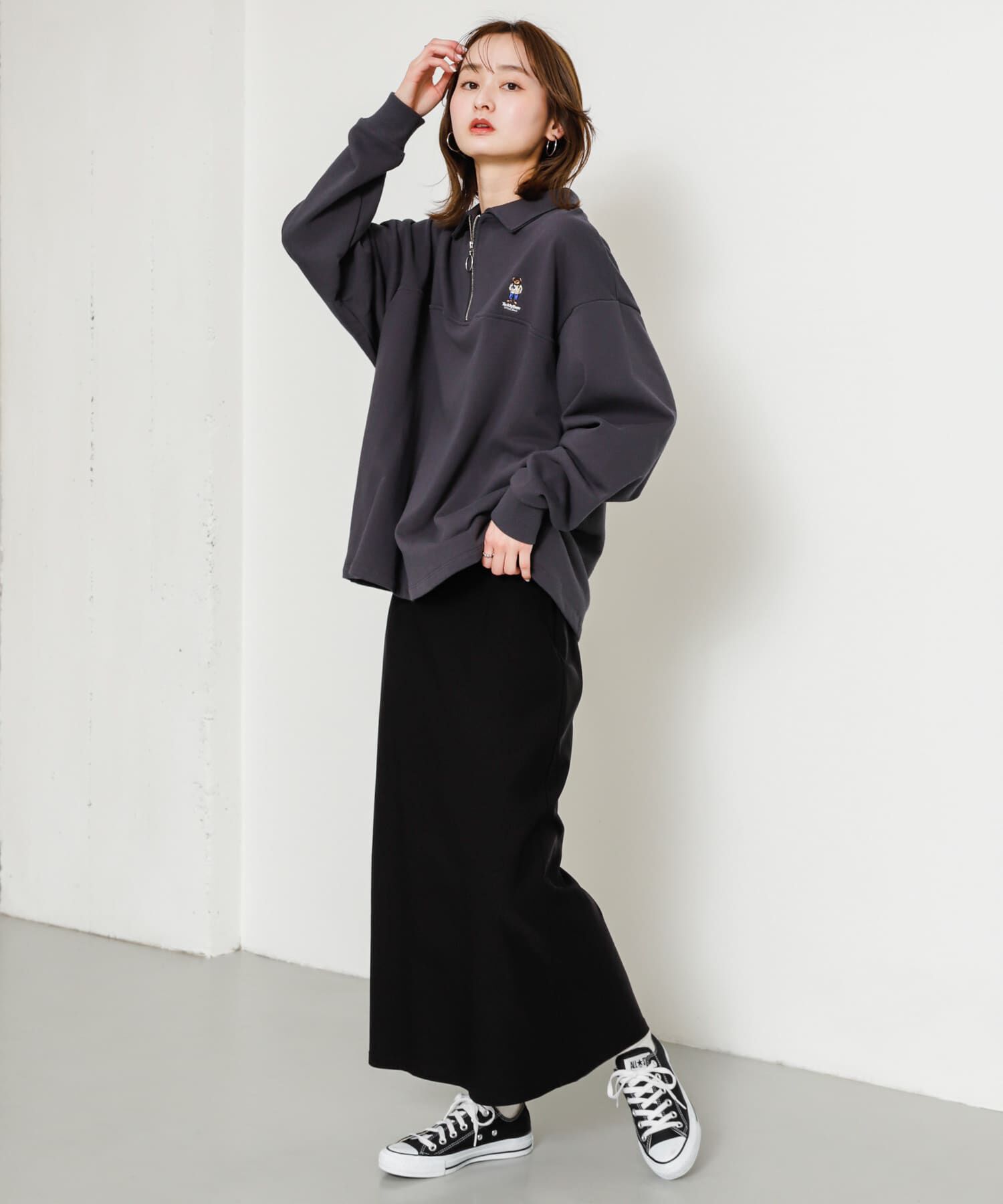 SENSE OF PLACE by URBAN RESEARCH「『別注』『ユニセックス』TeddyBear&times;SOP　テディベアハーフZIPスウェット」|スウェット・ジャージ|