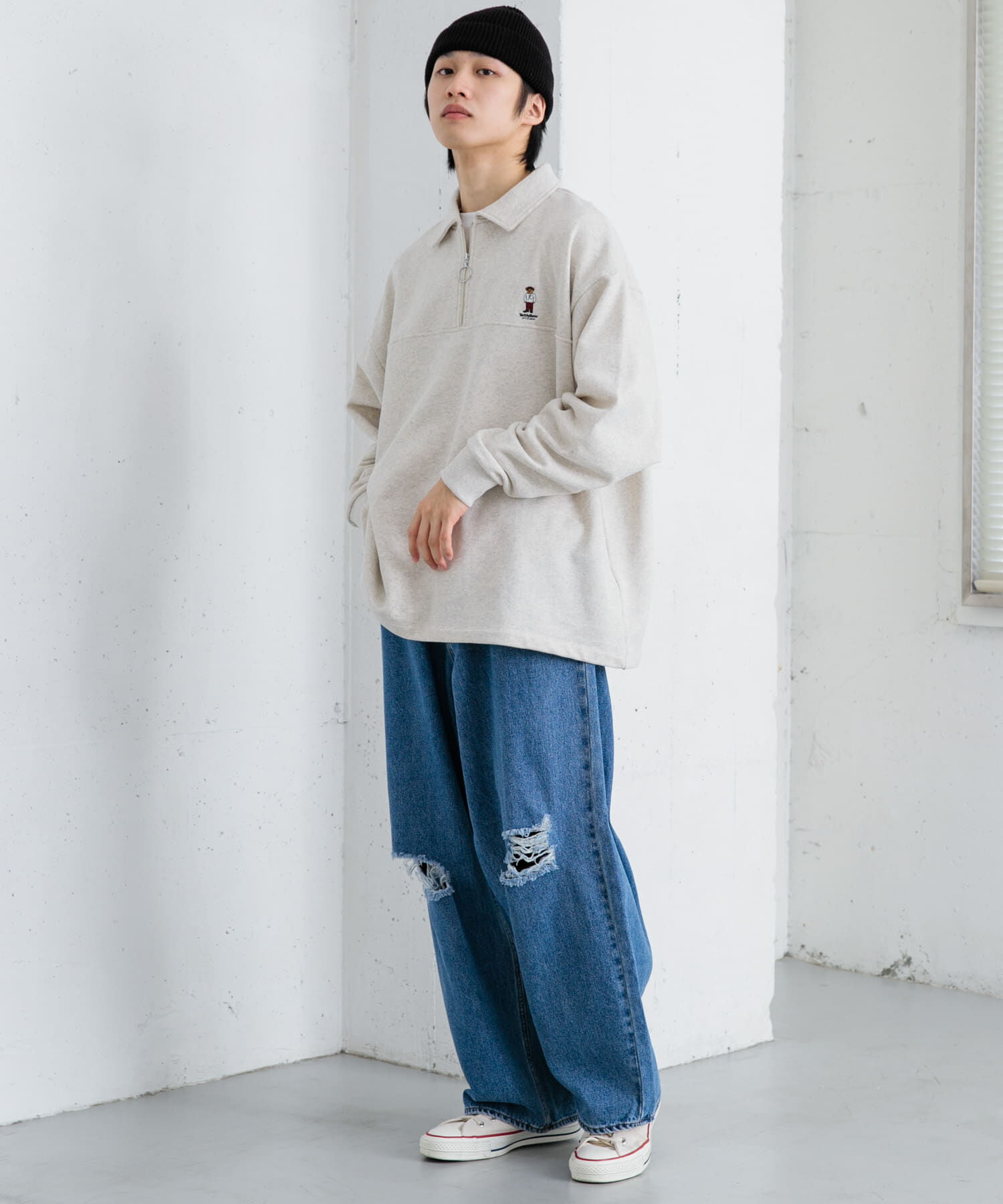 SENSE OF PLACE by URBAN RESEARCH「『別注』『ユニセックス』TeddyBear&times;SOP　テディベアハーフZIPスウェット」|スウェット・ジャージ|