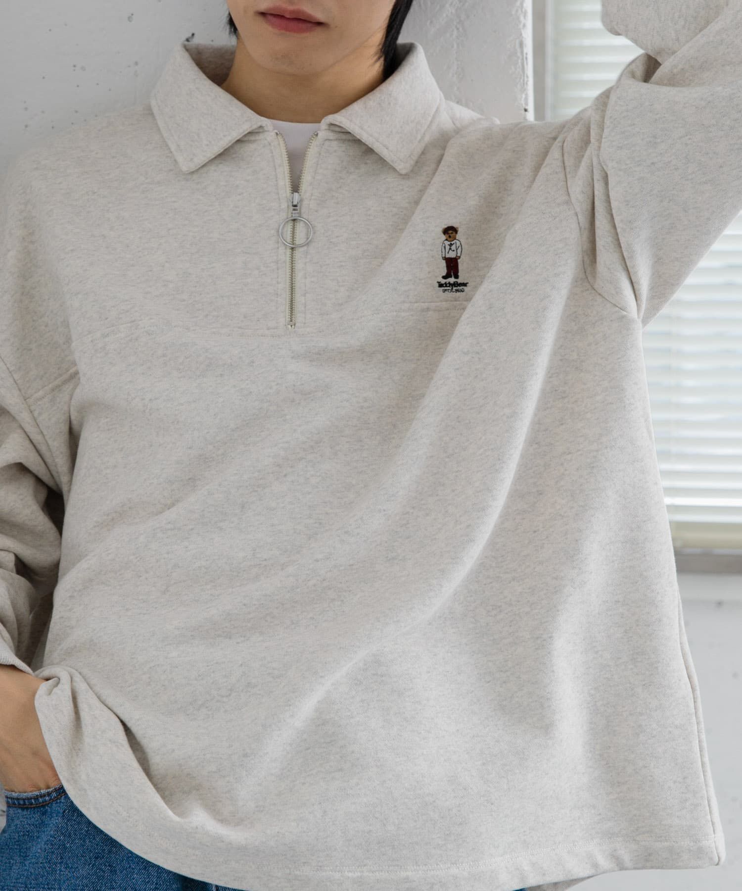 SENSE OF PLACE by URBAN RESEARCH「『別注』『ユニセックス』TeddyBear&times;SOP　テディベアハーフZIPスウェット」|スウェット・ジャージ|