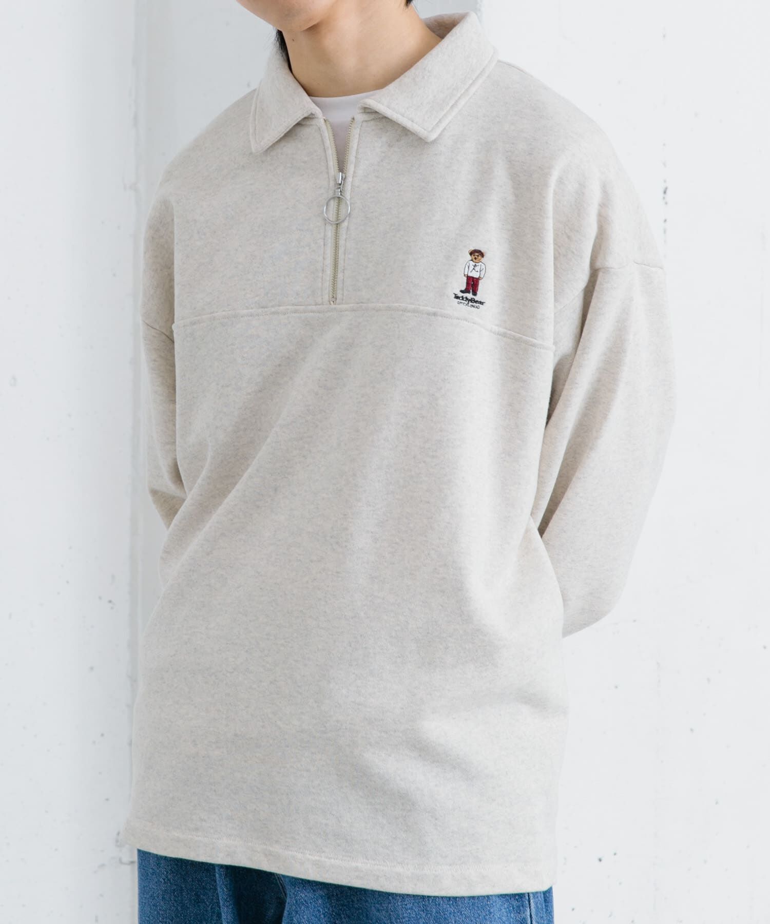 SENSE OF PLACE by URBAN RESEARCH「『別注』『ユニセックス』TeddyBear&times;SOP　テディベアハーフZIPスウェット」|スウェット・ジャージ|
