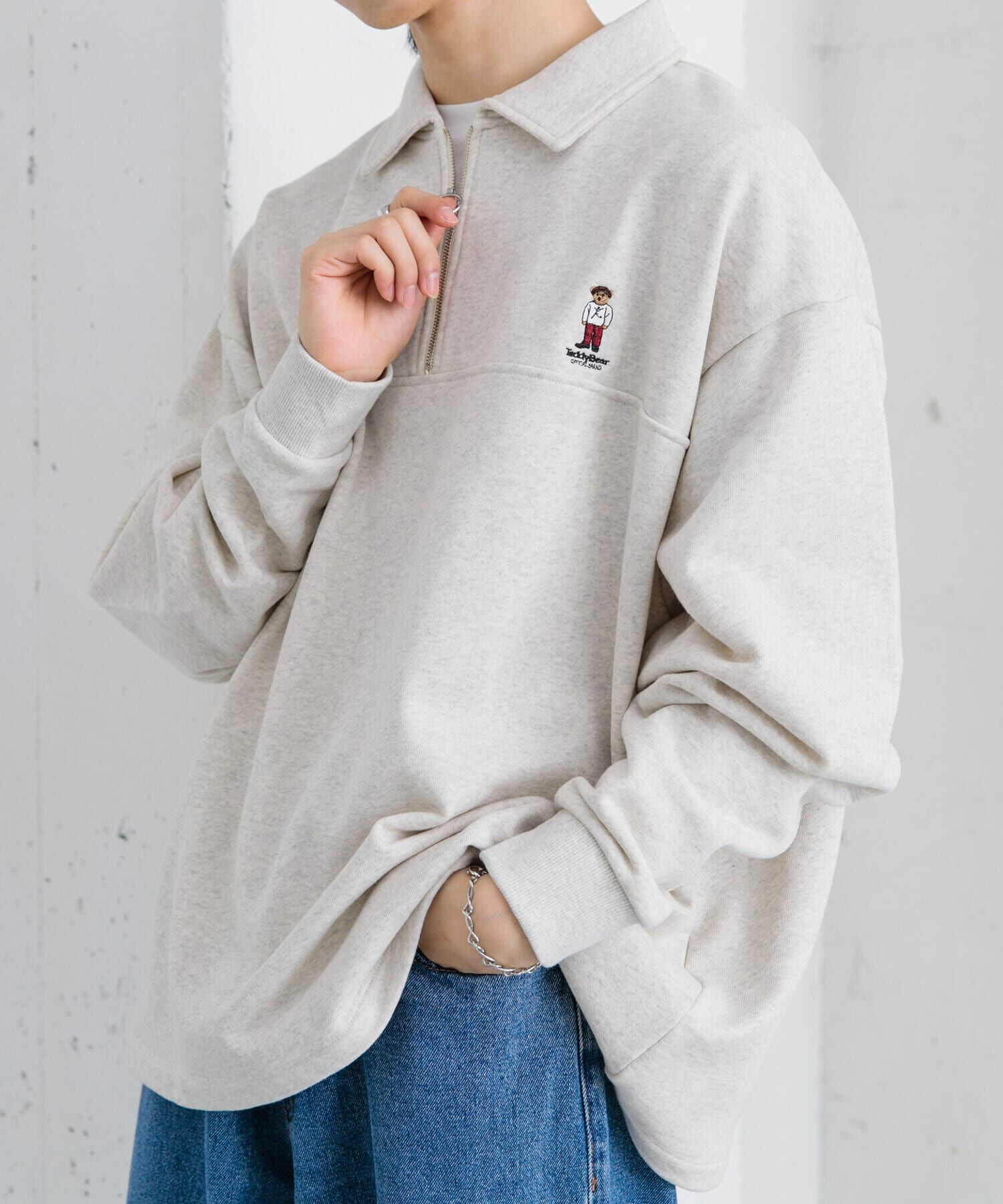 SENSE OF PLACE by URBAN RESEARCH「『別注』『ユニセックス』TeddyBear&times;SOP　テディベアハーフZIPスウェット」|スウェット・ジャージ|