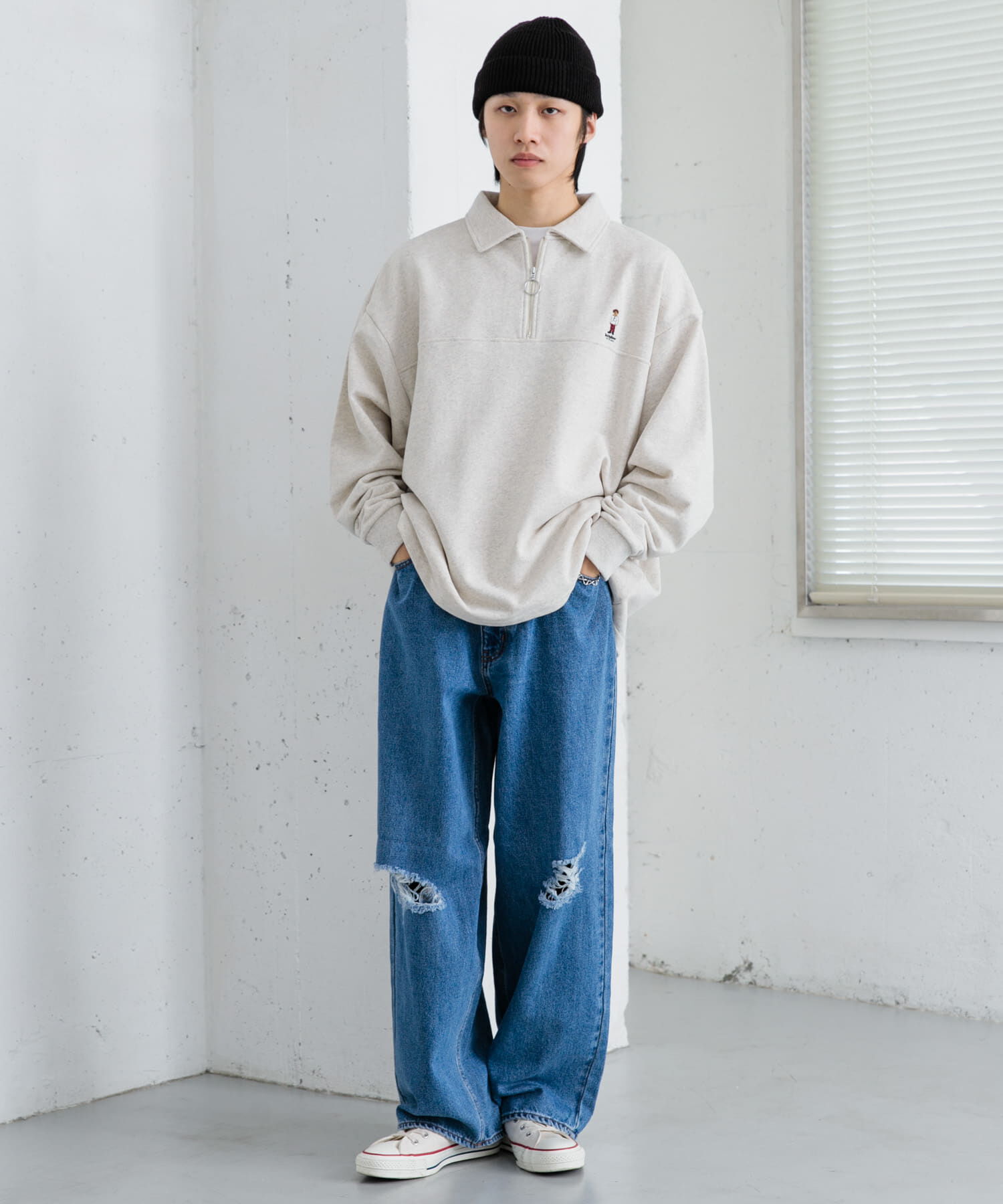 SENSE OF PLACE by URBAN RESEARCH「『別注』『ユニセックス』TeddyBear&times;SOP　テディベアハーフZIPスウェット」|スウェット・ジャージ|