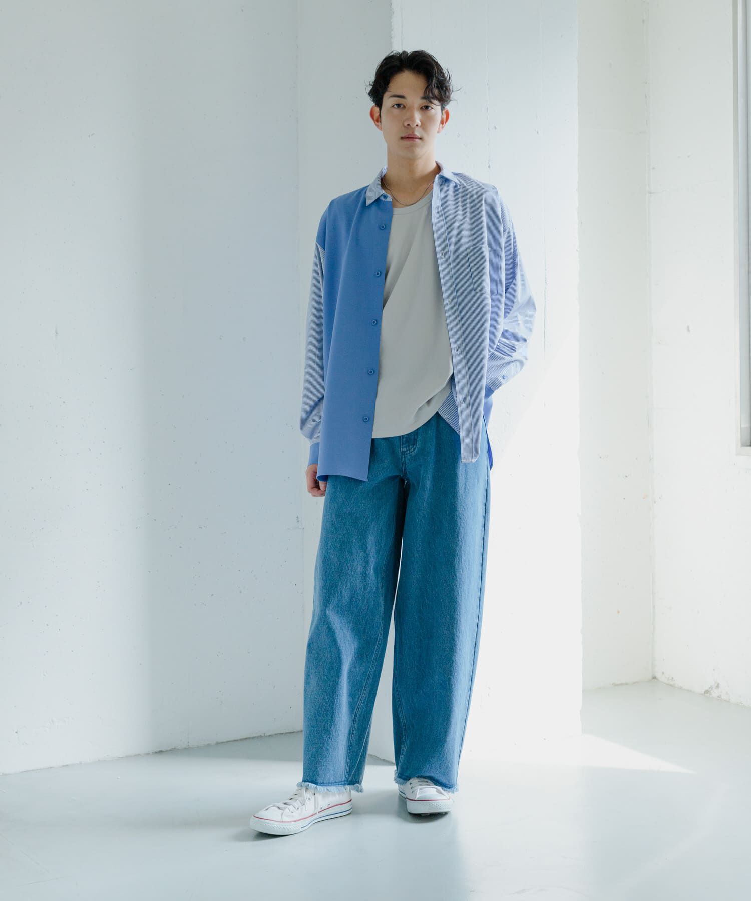 SENSE OF PLACE by URBAN RESEARCH「ストライプブロックドシャツ」|シャツ・ブラウス|