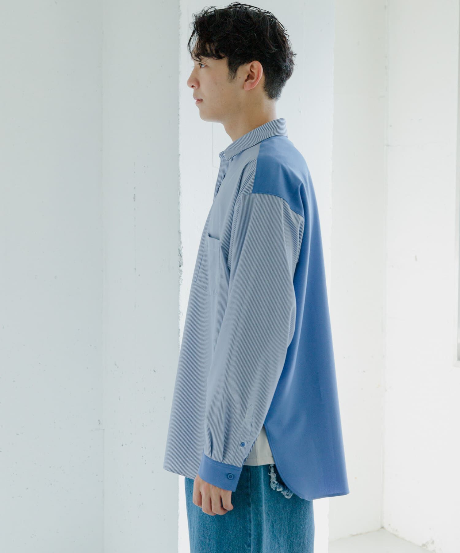 SENSE OF PLACE by URBAN RESEARCH「ストライプブロックドシャツ」|シャツ・ブラウス|