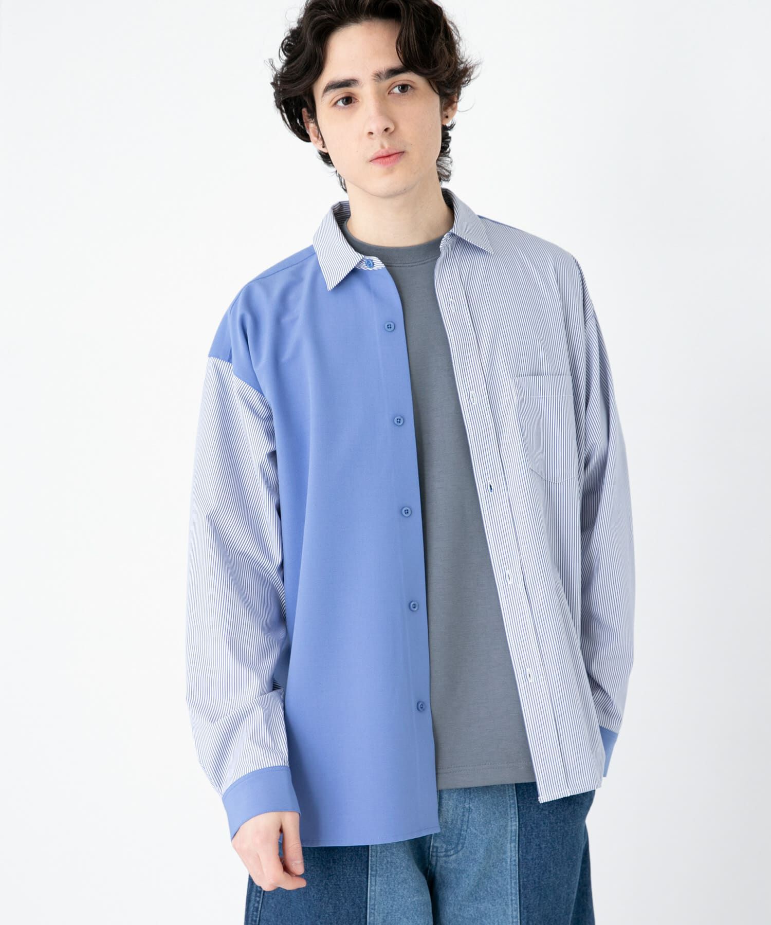 SENSE OF PLACE by URBAN RESEARCH「ストライプブロックドシャツ」|シャツ・ブラウス|