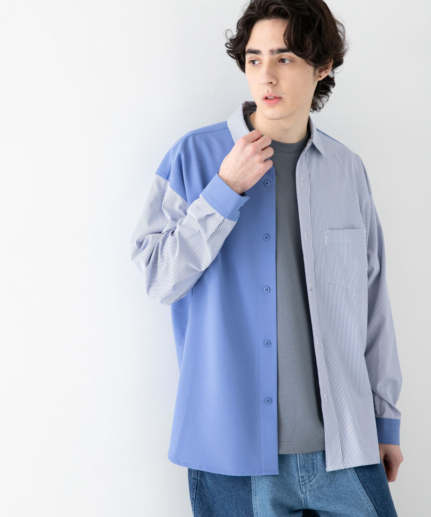 SENSE OF PLACE by URBAN RESEARCH「ストライプブロックドシャツ」|シャツ・ブラウス|