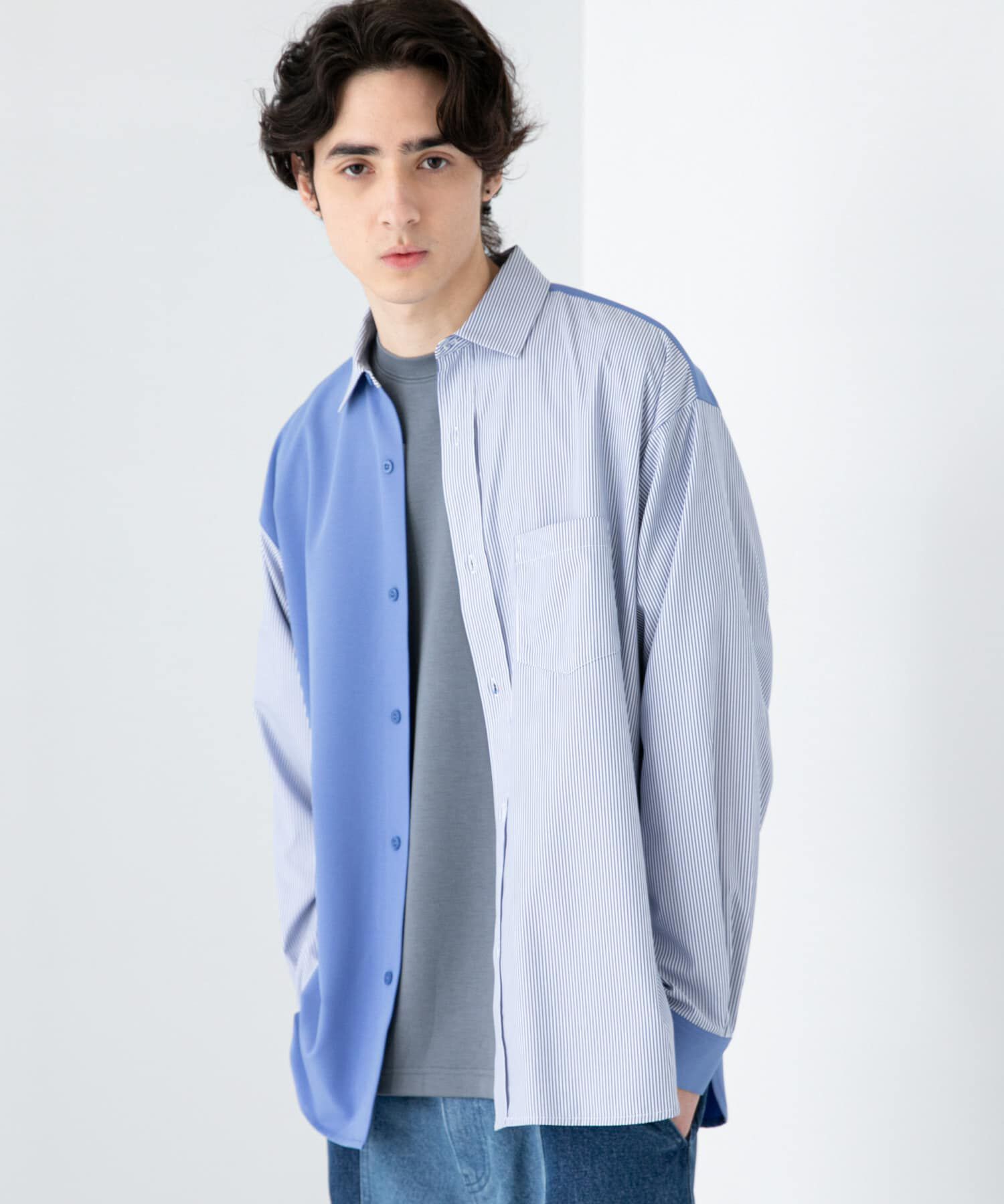 SENSE OF PLACE by URBAN RESEARCH「ストライプブロックドシャツ」|シャツ・ブラウス|