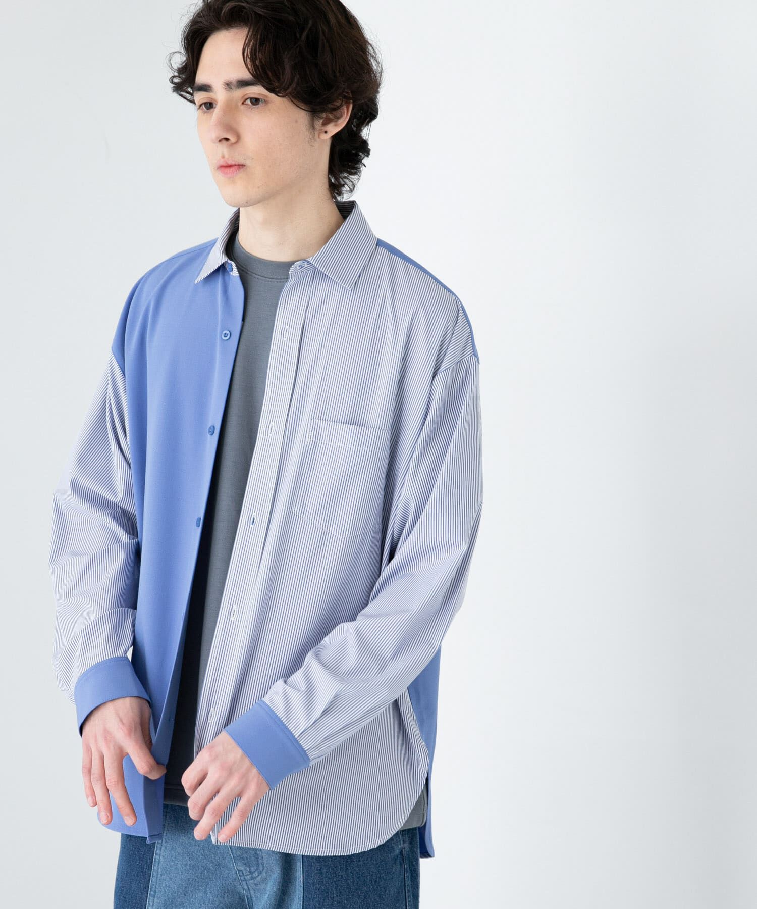 SENSE OF PLACE by URBAN RESEARCH「ストライプブロックドシャツ」|シャツ・ブラウス|