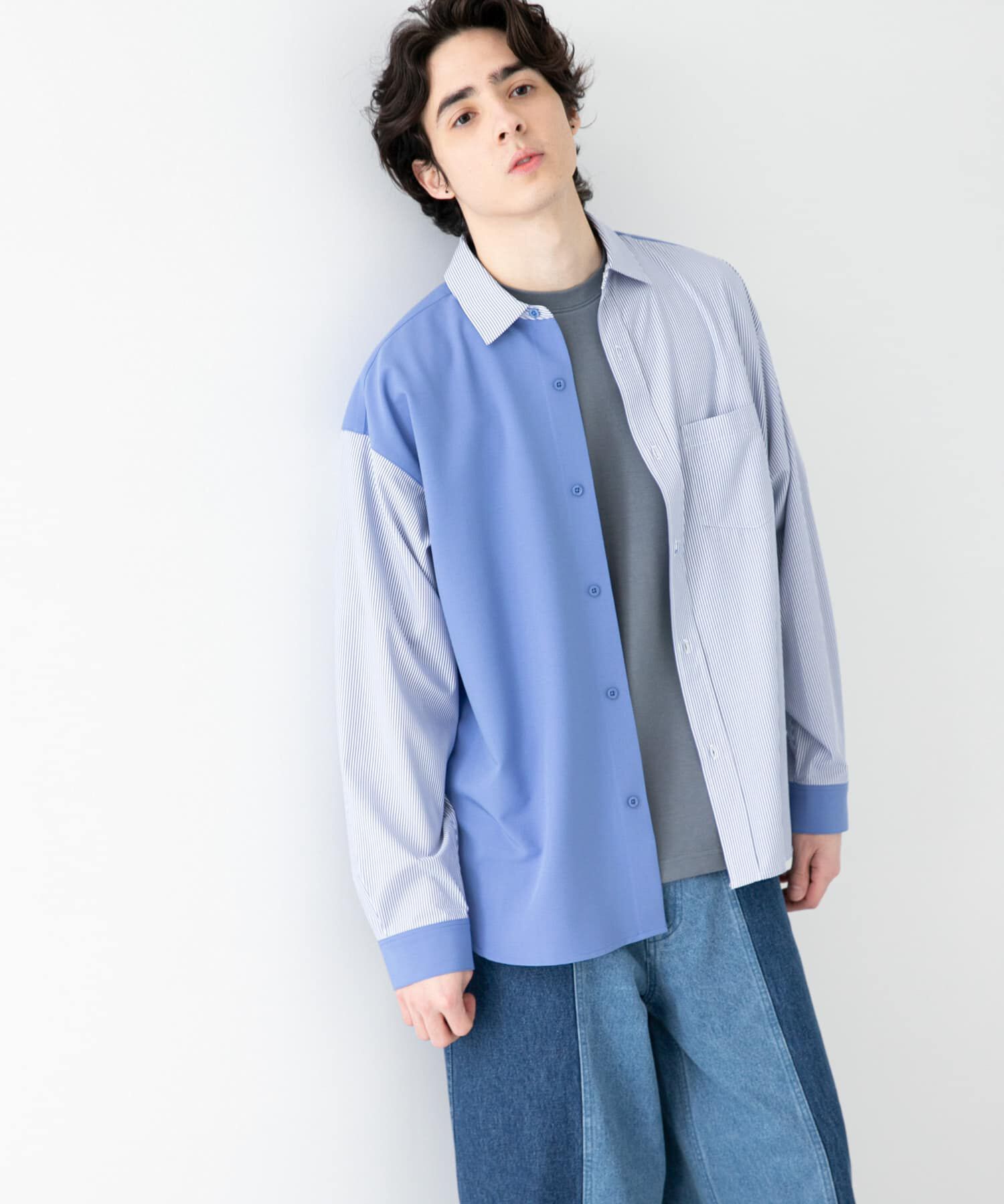 SENSE OF PLACE by URBAN RESEARCH「ストライプブロックドシャツ」|シャツ・ブラウス|