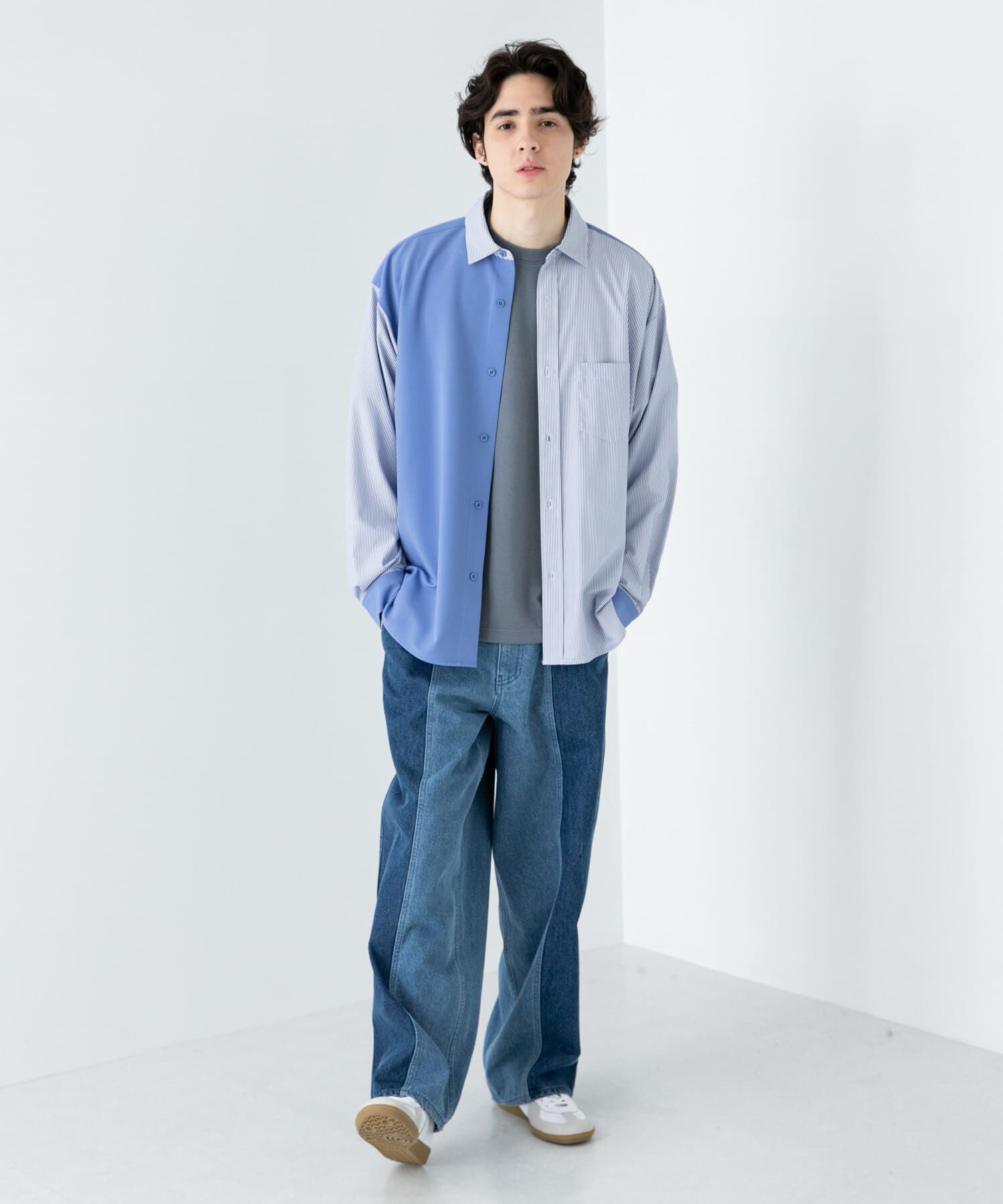 SENSE OF PLACE by URBAN RESEARCH「ストライプブロックドシャツ」|シャツ・ブラウス|