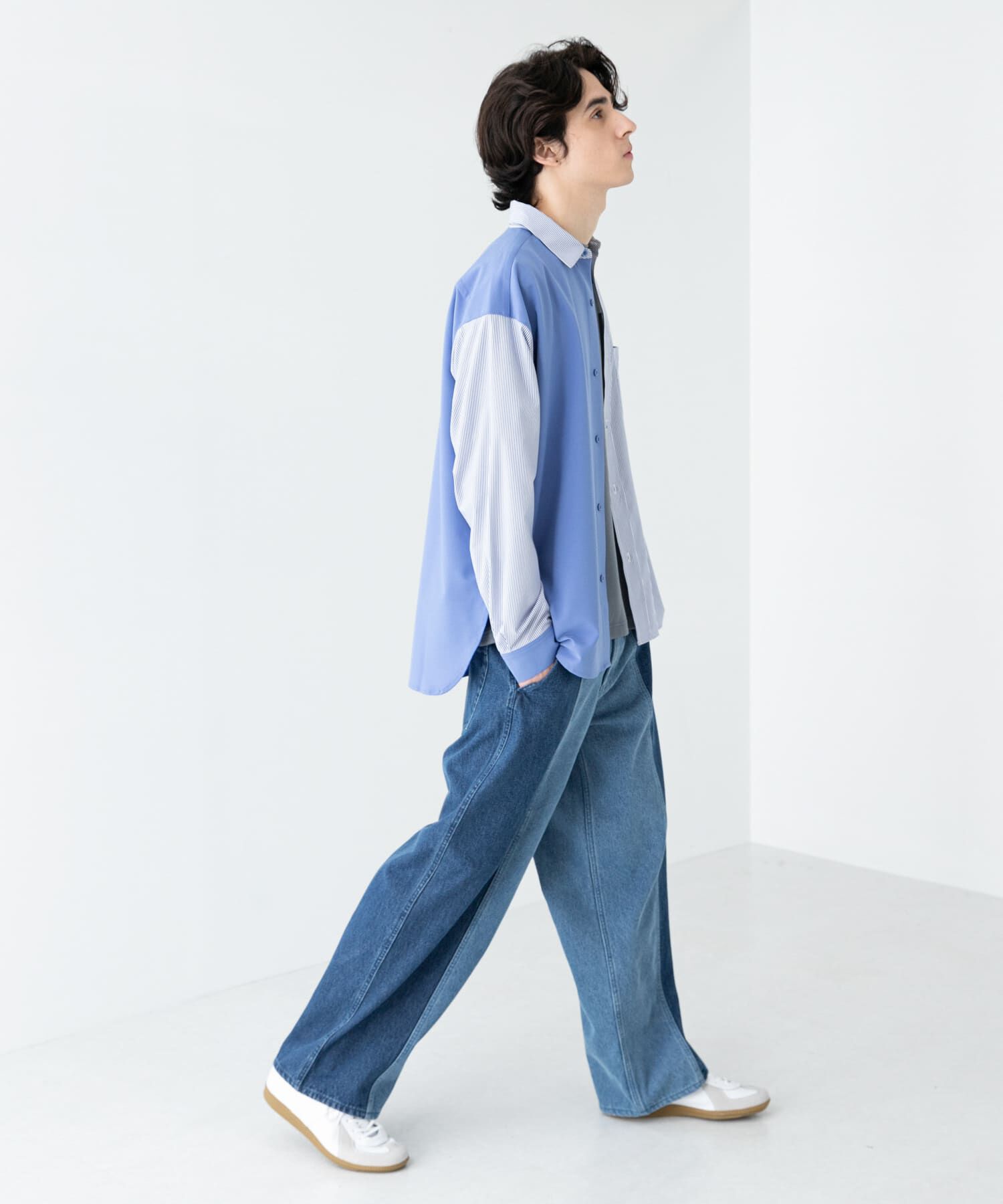 SENSE OF PLACE by URBAN RESEARCH「ストライプブロックドシャツ」|シャツ・ブラウス|