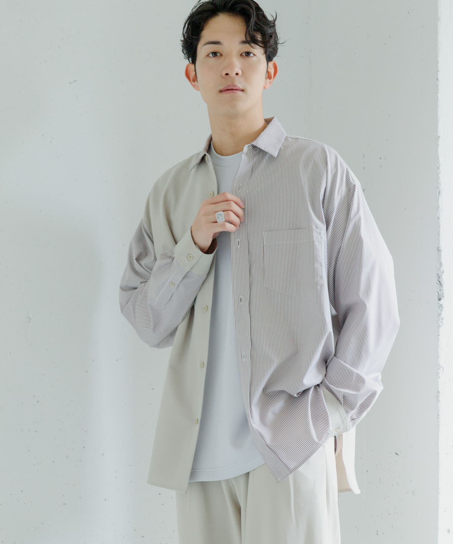 SENSE OF PLACE by URBAN RESEARCH「ストライプブロックドシャツ」|シャツ・ブラウス|