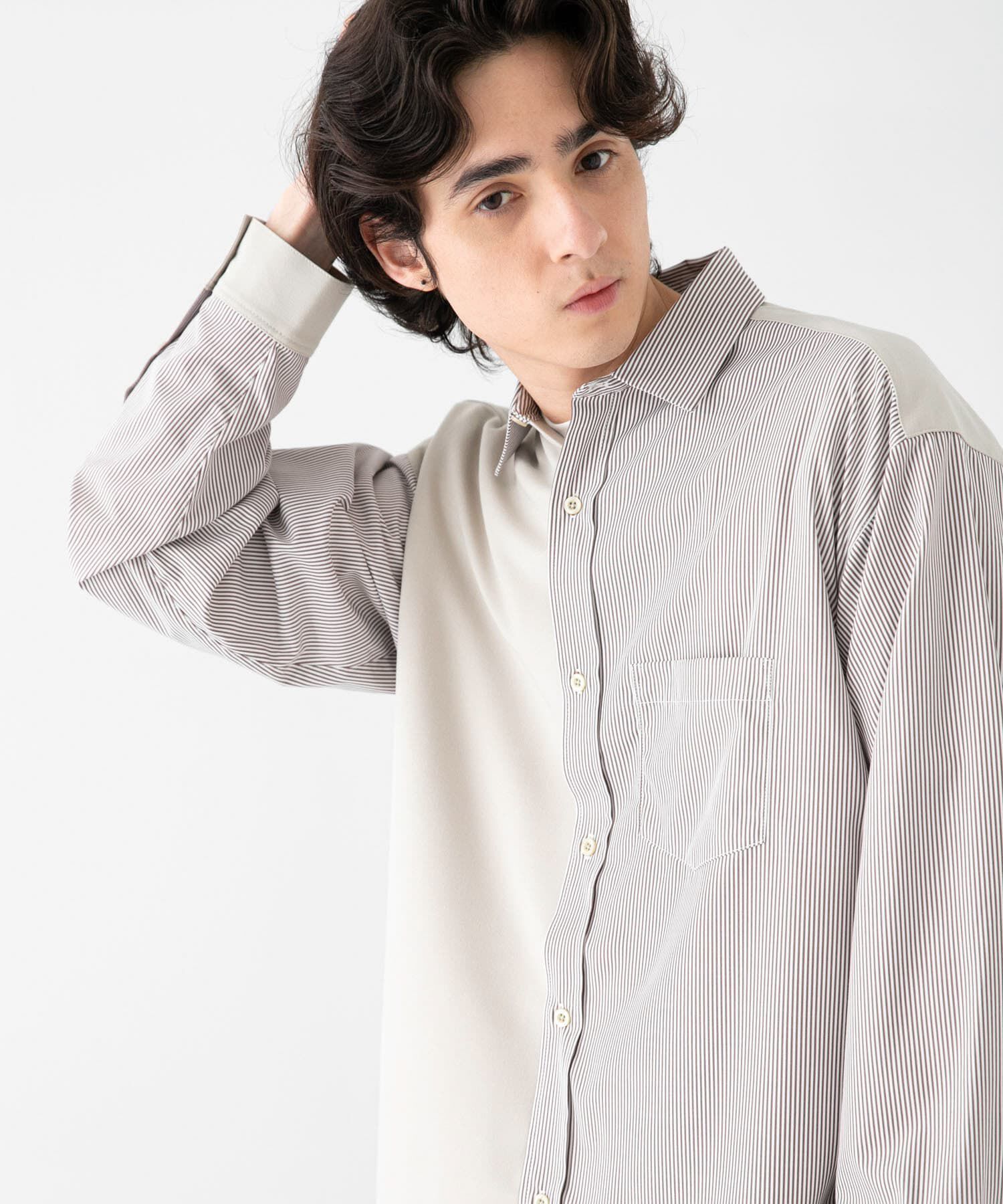 SENSE OF PLACE by URBAN RESEARCH「ストライプブロックドシャツ」|シャツ・ブラウス|