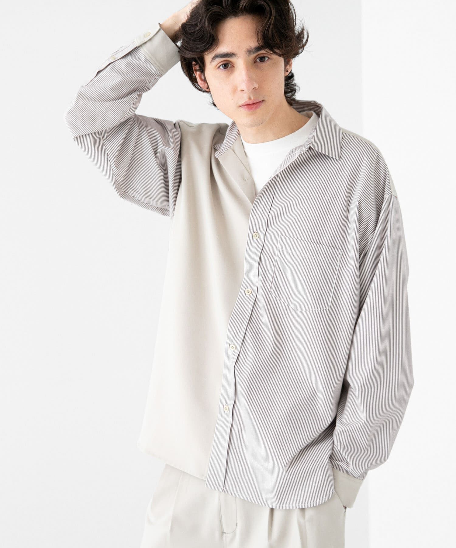 SENSE OF PLACE by URBAN RESEARCH「ストライプブロックドシャツ」|シャツ・ブラウス|