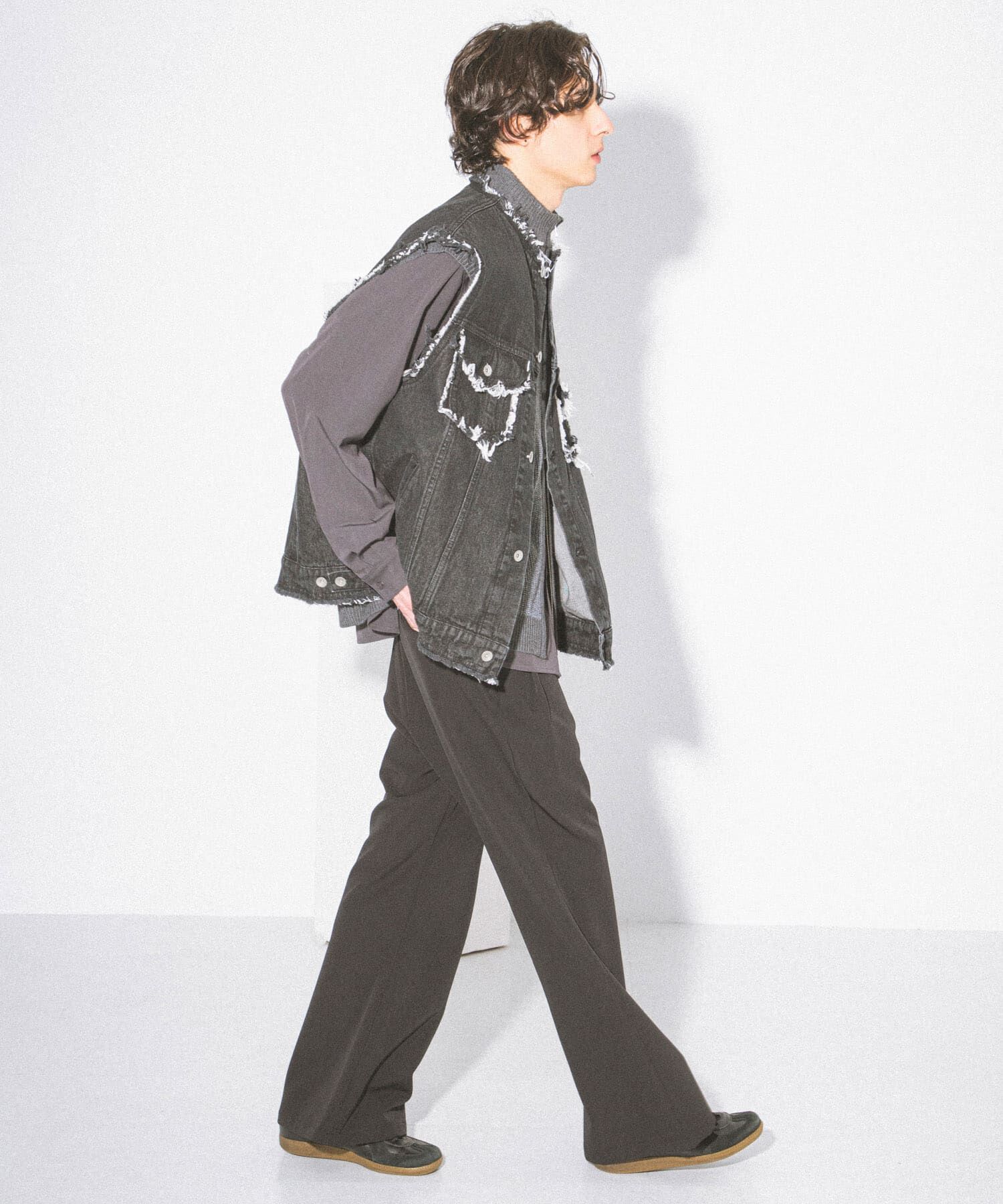 SENSE OF PLACE by URBAN RESEARCH「デニムフリンジベスト」|デニムジャケット|