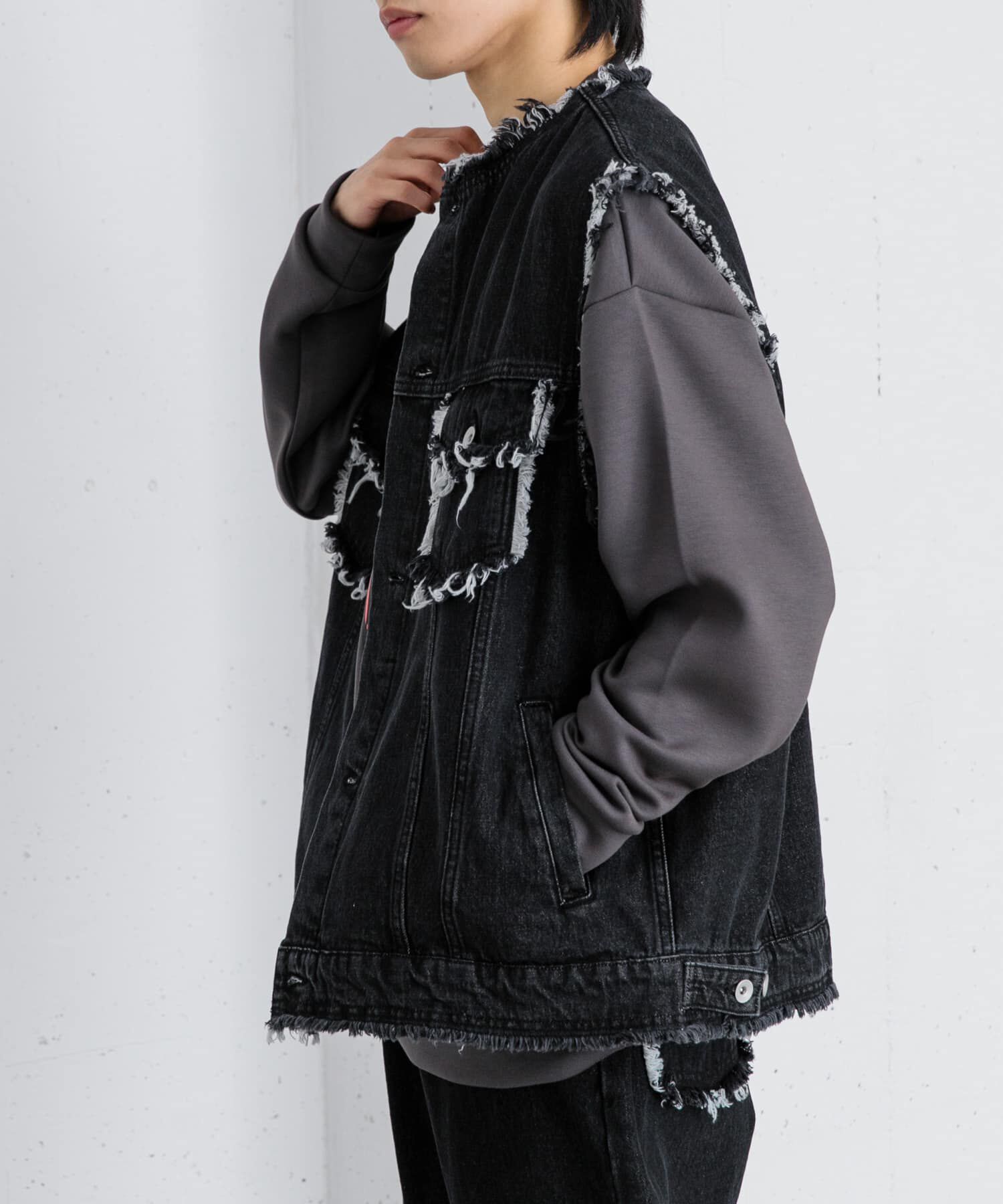 SENSE OF PLACE by URBAN RESEARCH「デニムフリンジベスト」|デニムジャケット|