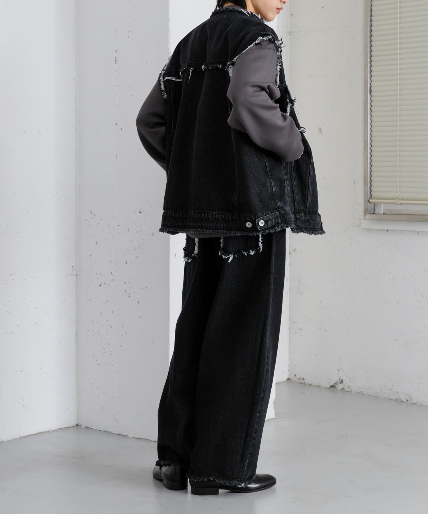 SENSE OF PLACE by URBAN RESEARCH「デニムフリンジベスト」|デニムジャケット|