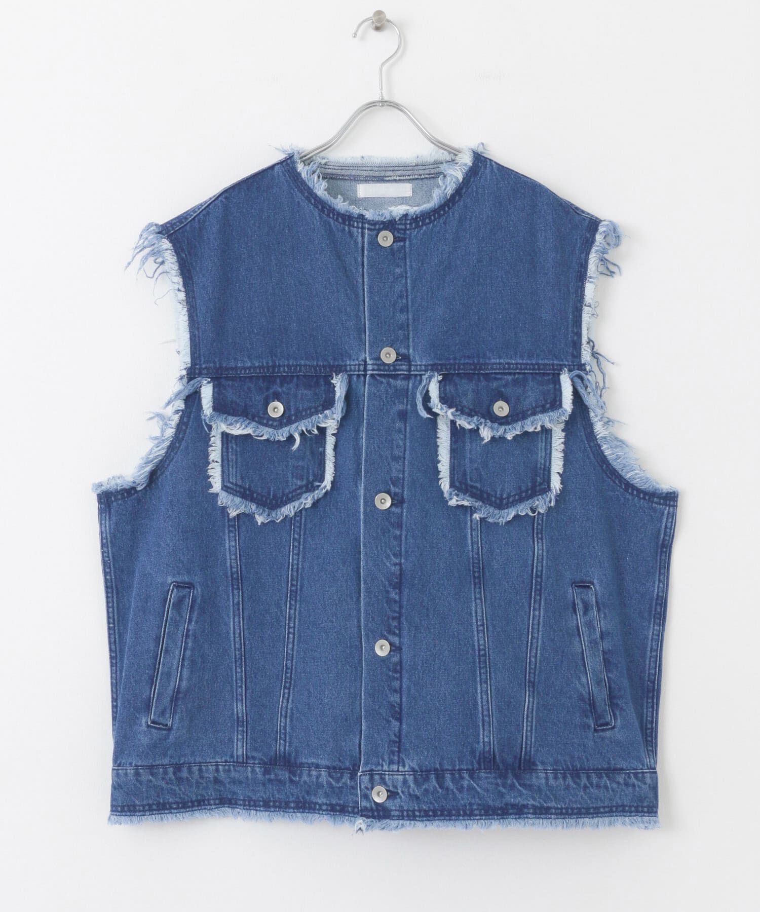 SENSE OF PLACE by URBAN RESEARCH「デニムフリンジベスト」|デニムジャケット|