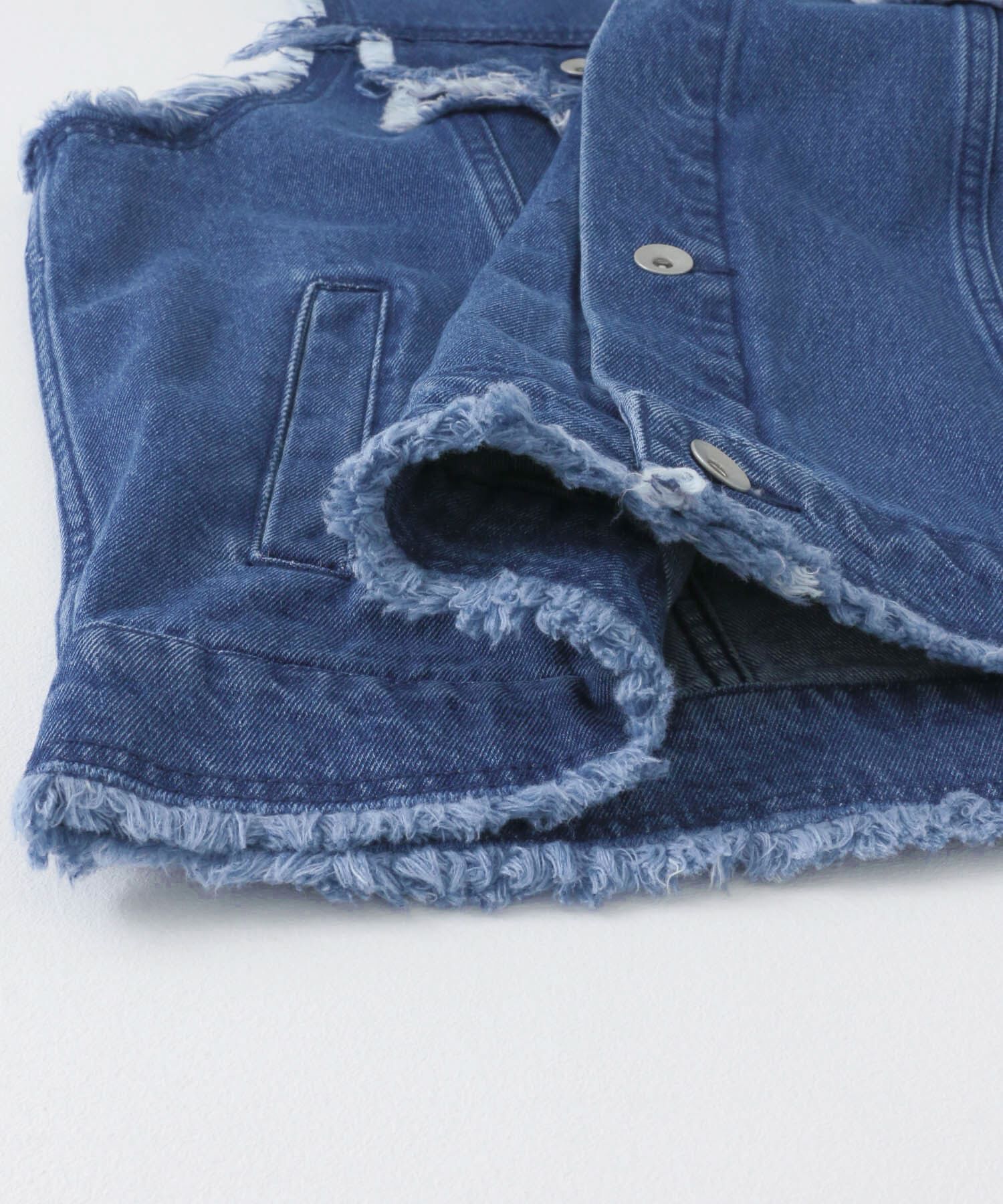 SENSE OF PLACE by URBAN RESEARCH「デニムフリンジベスト」|デニムジャケット|