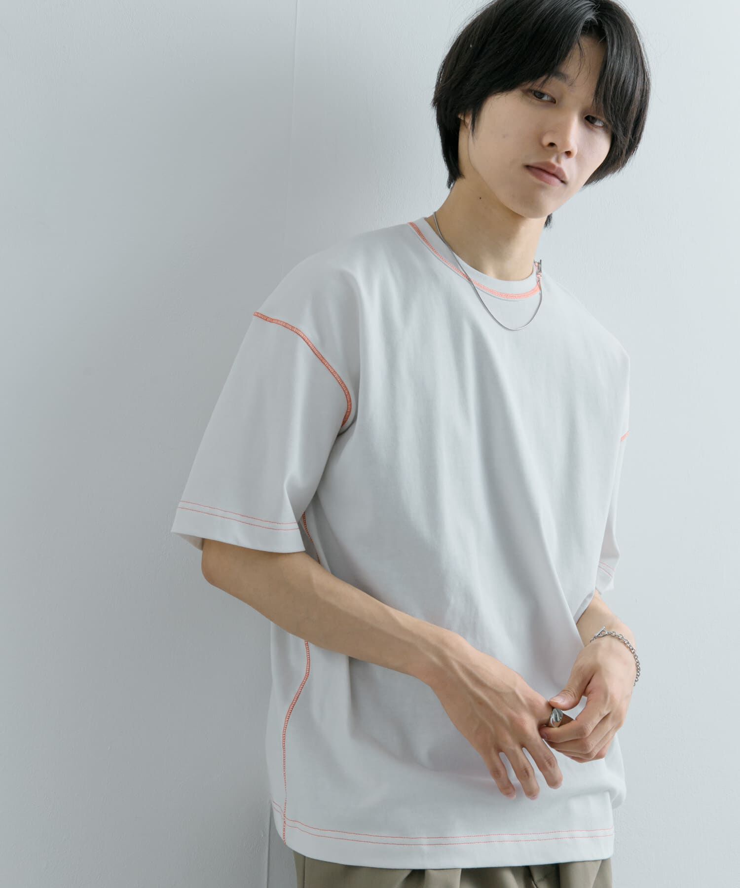 SENSE OF PLACE by URBAN RESEARCH「『ユニセックス』ハイショクステッチデザインT(5分袖)」|Tシャツ・カットソー|