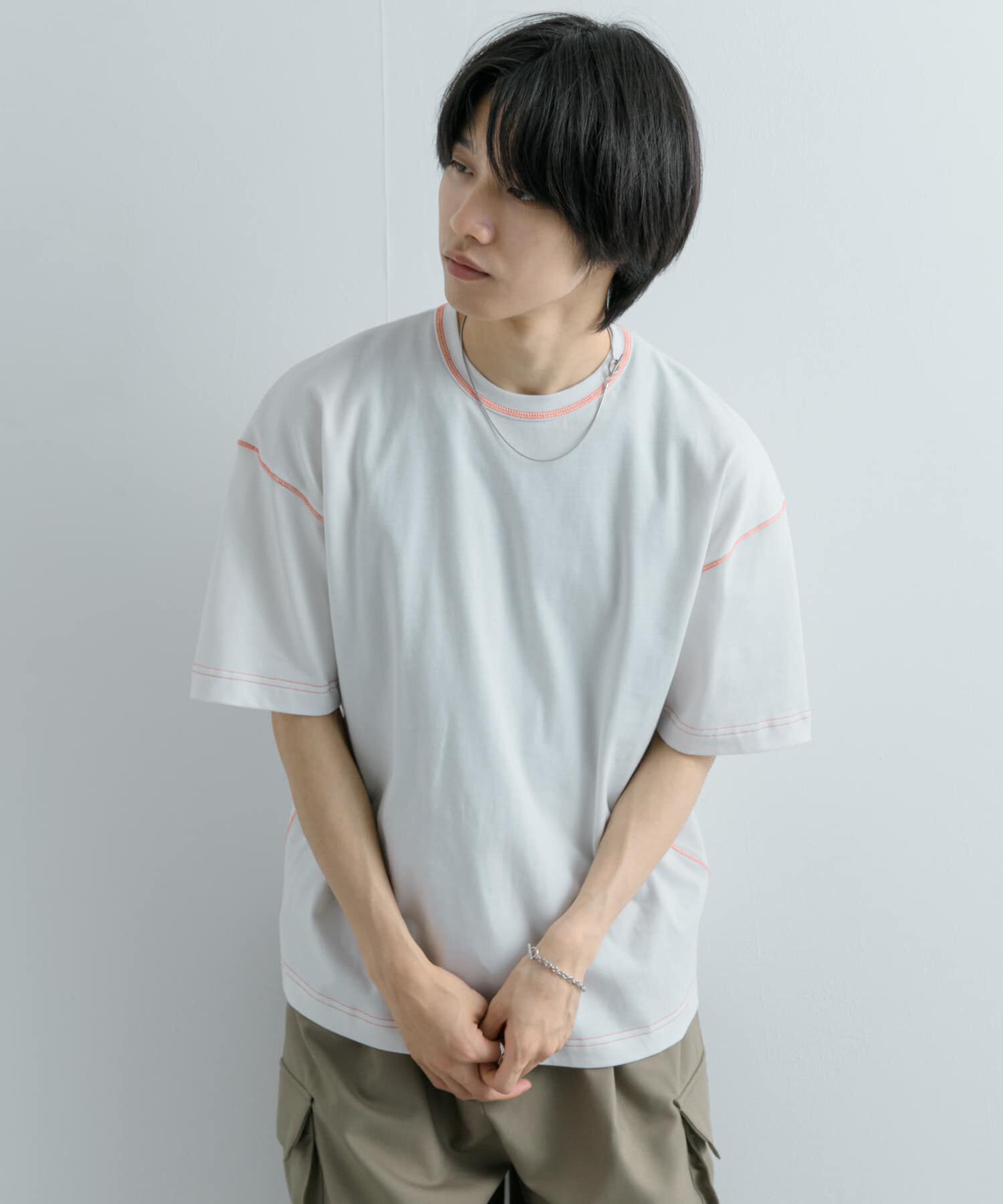 SENSE OF PLACE by URBAN RESEARCH「『ユニセックス』ハイショクステッチデザインT(5分袖)」|Tシャツ・カットソー|