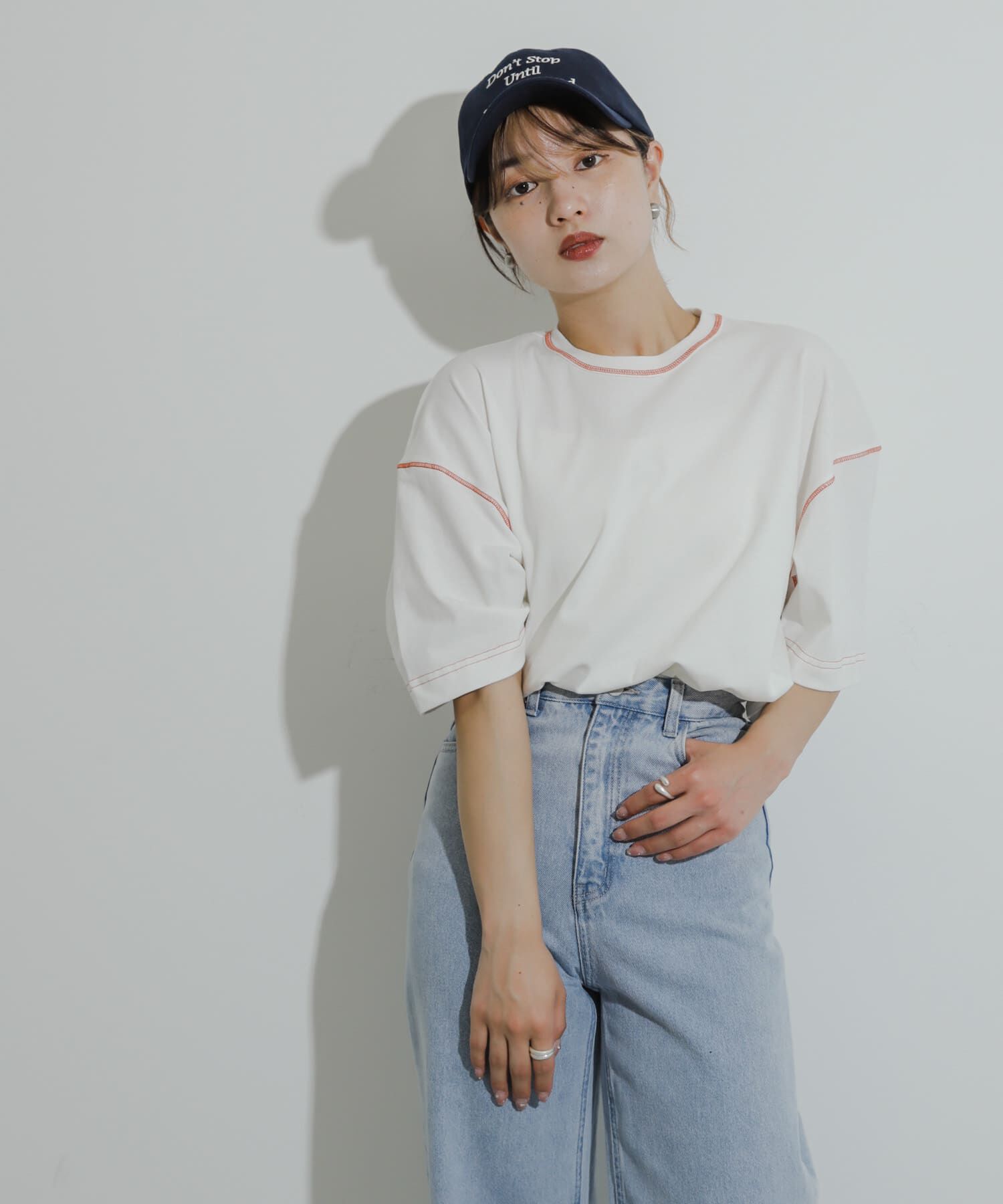 SENSE OF PLACE by URBAN RESEARCH「『ユニセックス』ハイショクステッチデザインT(5分袖)」|Tシャツ・カットソー|