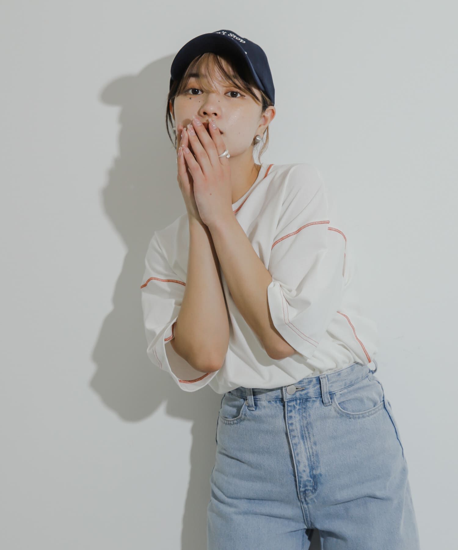 SENSE OF PLACE by URBAN RESEARCH「『ユニセックス』ハイショクステッチデザインT(5分袖)」|Tシャツ・カットソー|