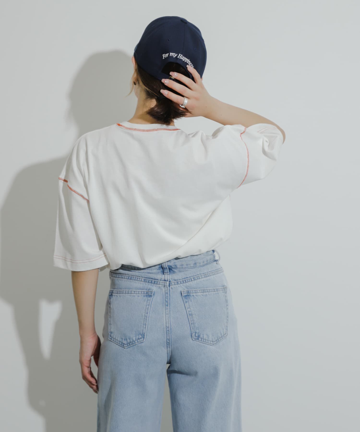 SENSE OF PLACE by URBAN RESEARCH「『ユニセックス』ハイショクステッチデザインT(5分袖)」|Tシャツ・カットソー|