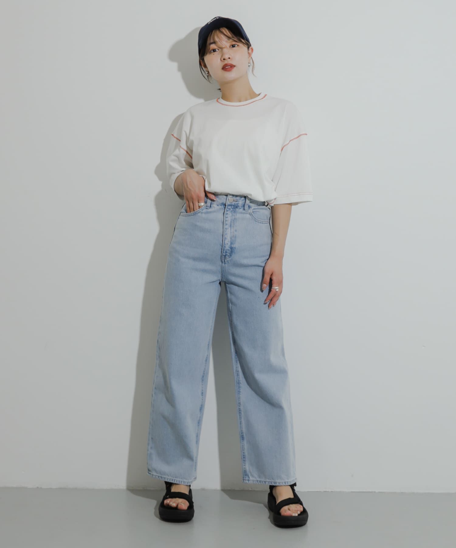 SENSE OF PLACE by URBAN RESEARCH「『ユニセックス』ハイショクステッチデザインT(5分袖)」|Tシャツ・カットソー|