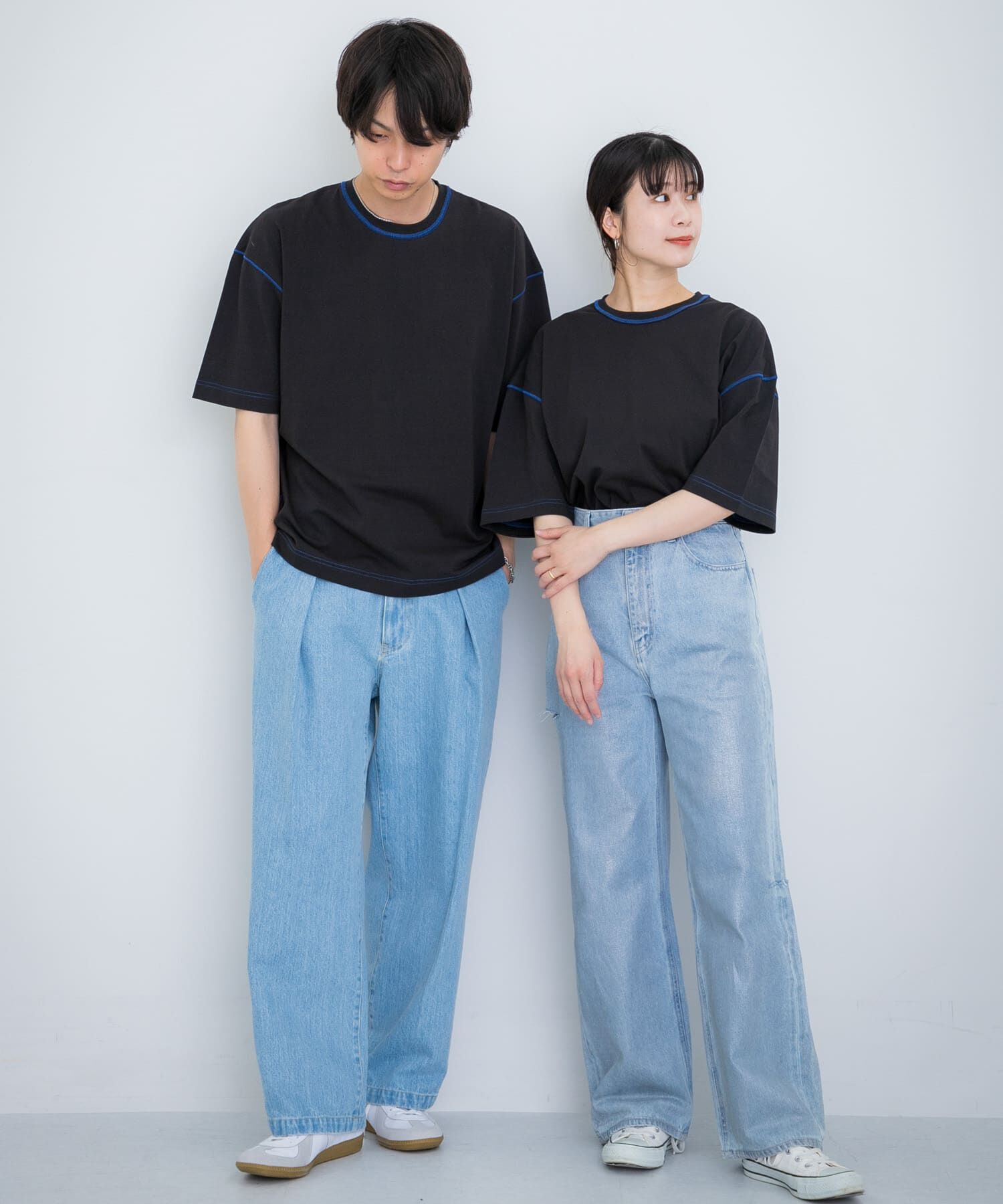 SENSE OF PLACE by URBAN RESEARCH「『ユニセックス』ハイショクステッチデザインT(5分袖)」|Tシャツ・カットソー|