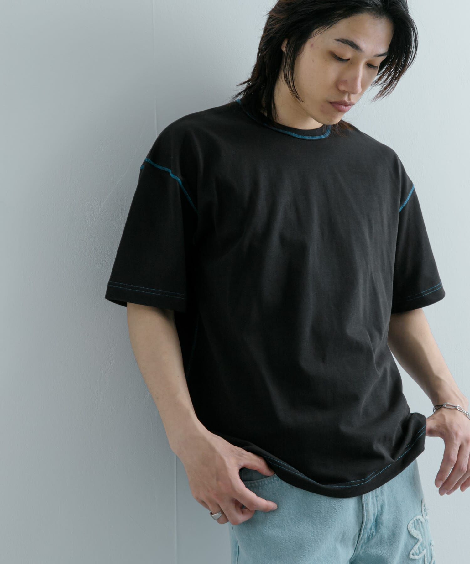 SENSE OF PLACE by URBAN RESEARCH「『ユニセックス』ハイショクステッチデザインT(5分袖)」|Tシャツ・カットソー|