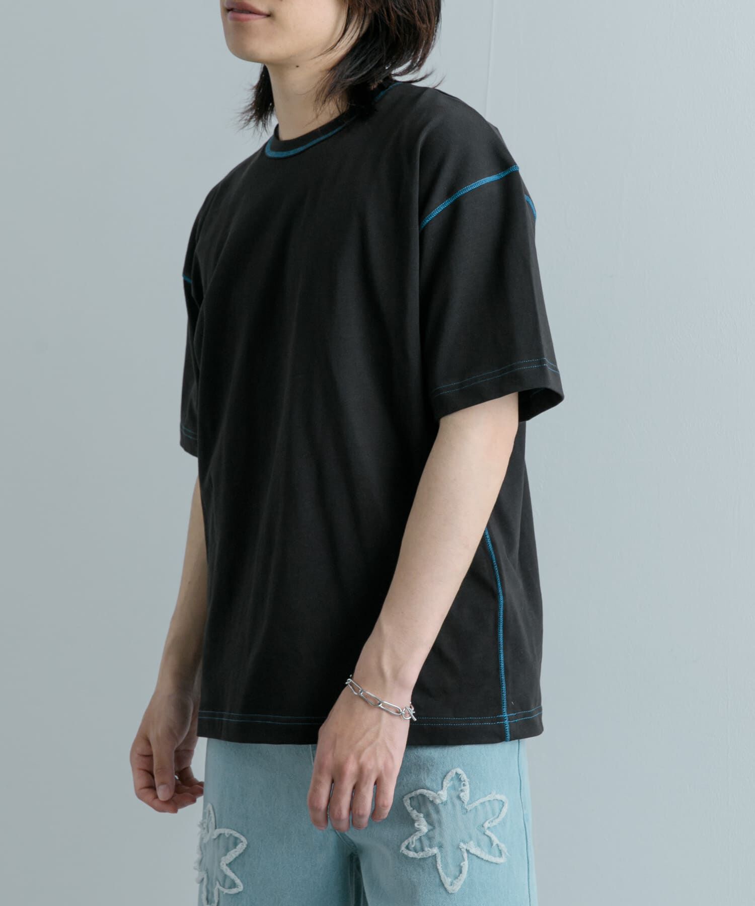 SENSE OF PLACE by URBAN RESEARCH「『ユニセックス』ハイショクステッチデザインT(5分袖)」|Tシャツ・カットソー|