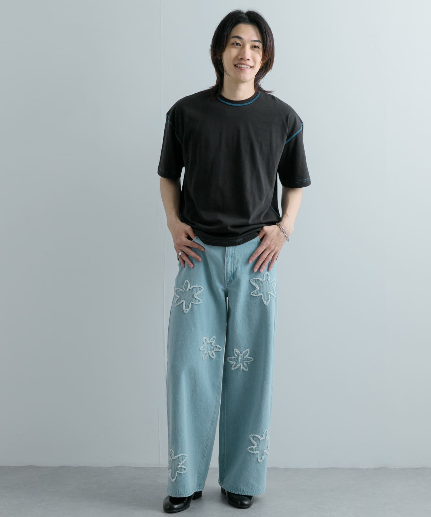 SENSE OF PLACE by URBAN RESEARCH「『ユニセックス』ハイショクステッチデザインT(5分袖)」|Tシャツ・カットソー|