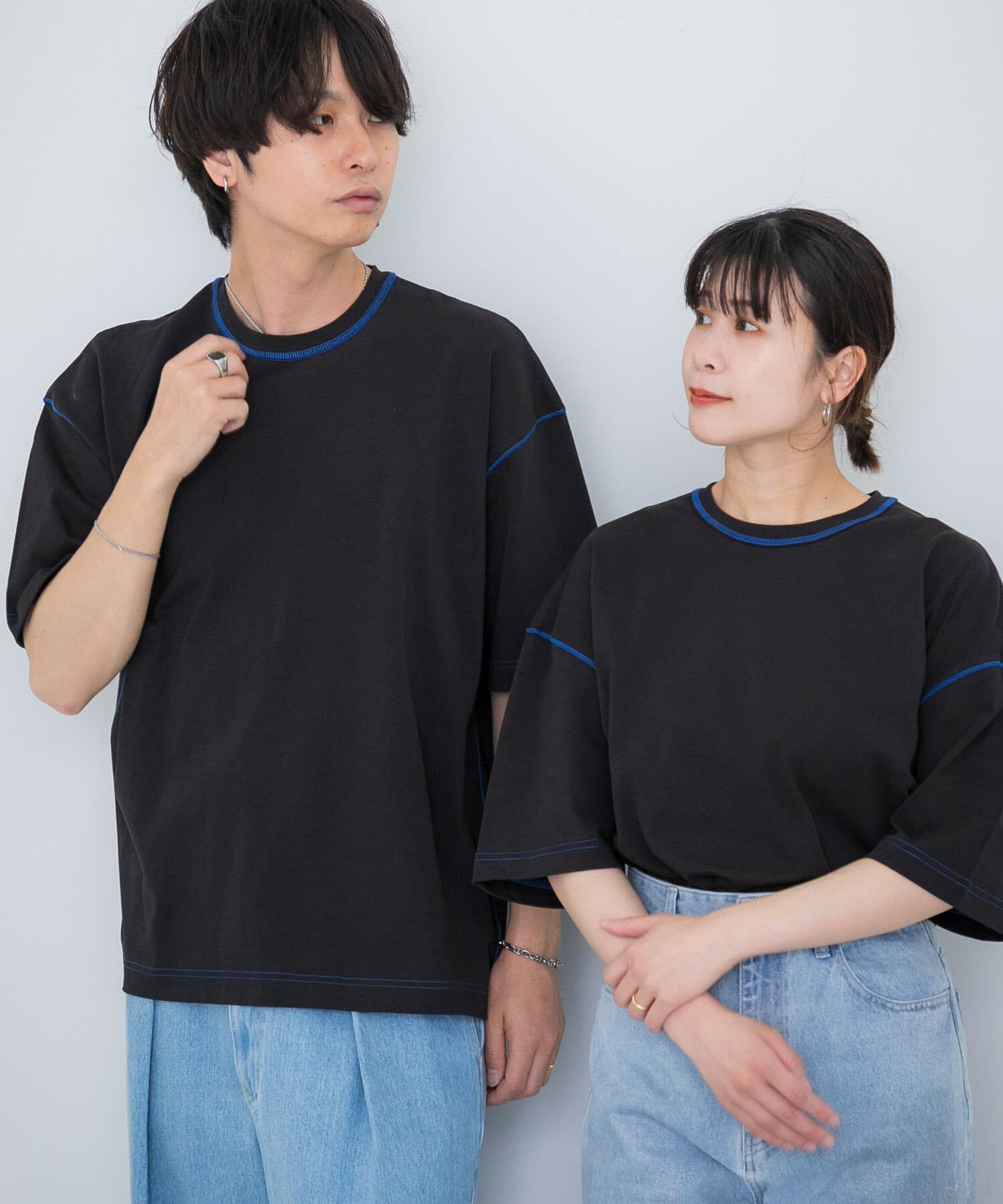 SENSE OF PLACE by URBAN RESEARCH「『ユニセックス』ハイショクステッチデザインT(5分袖)」|Tシャツ・カットソー|