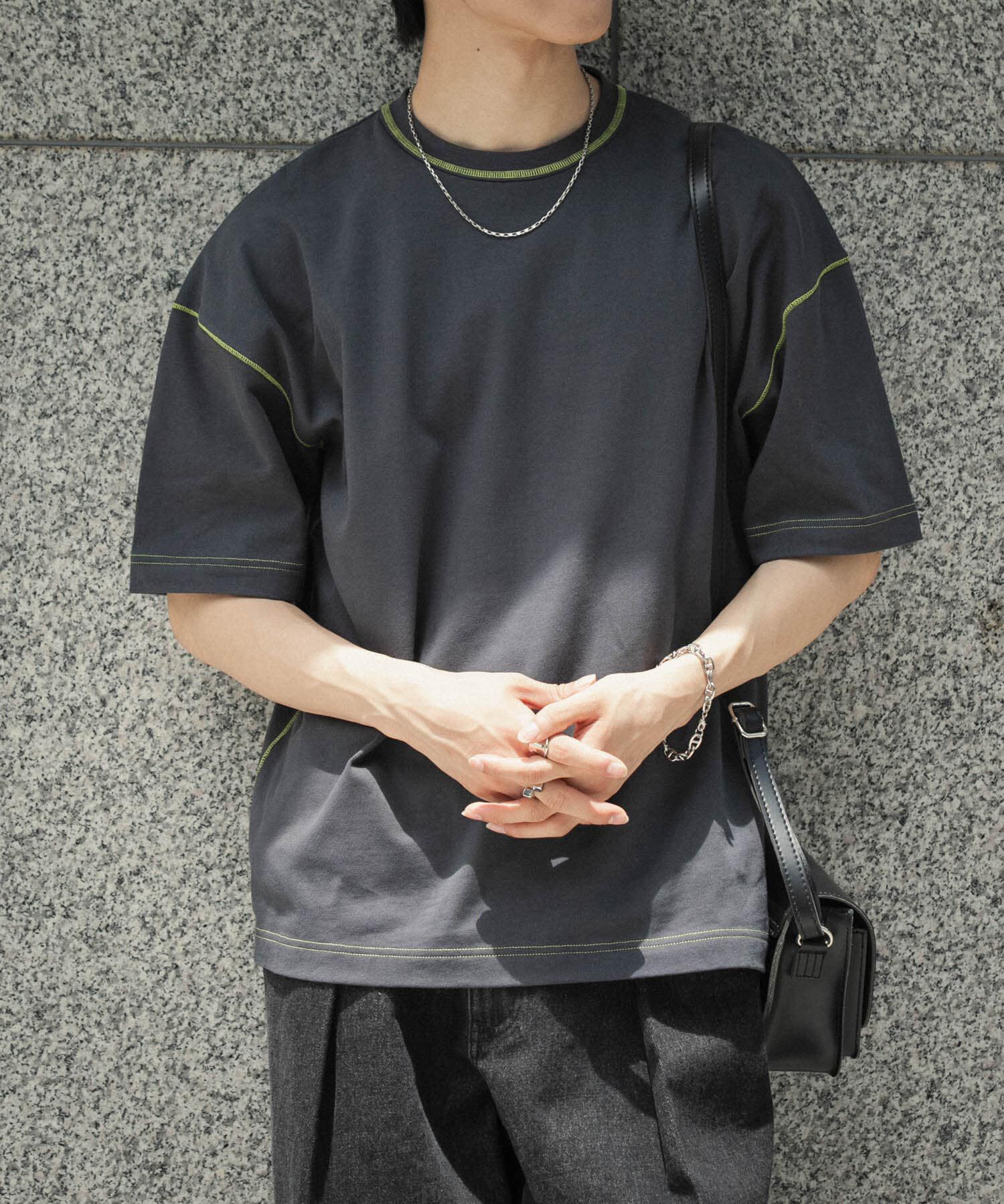 SENSE OF PLACE by URBAN RESEARCH「『ユニセックス』ハイショクステッチデザインT(5分袖)」|Tシャツ・カットソー|